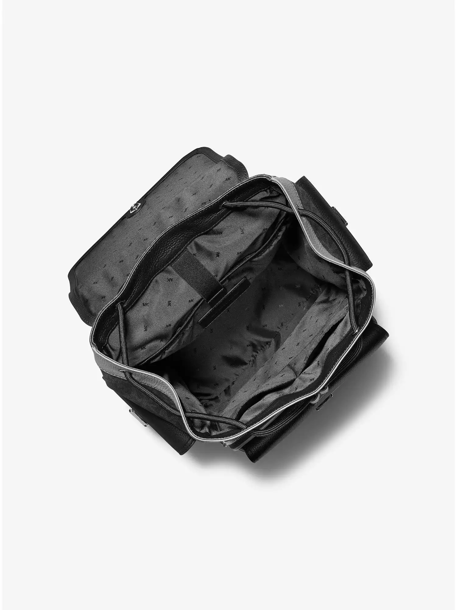 hudson logo and leather backpack black combo