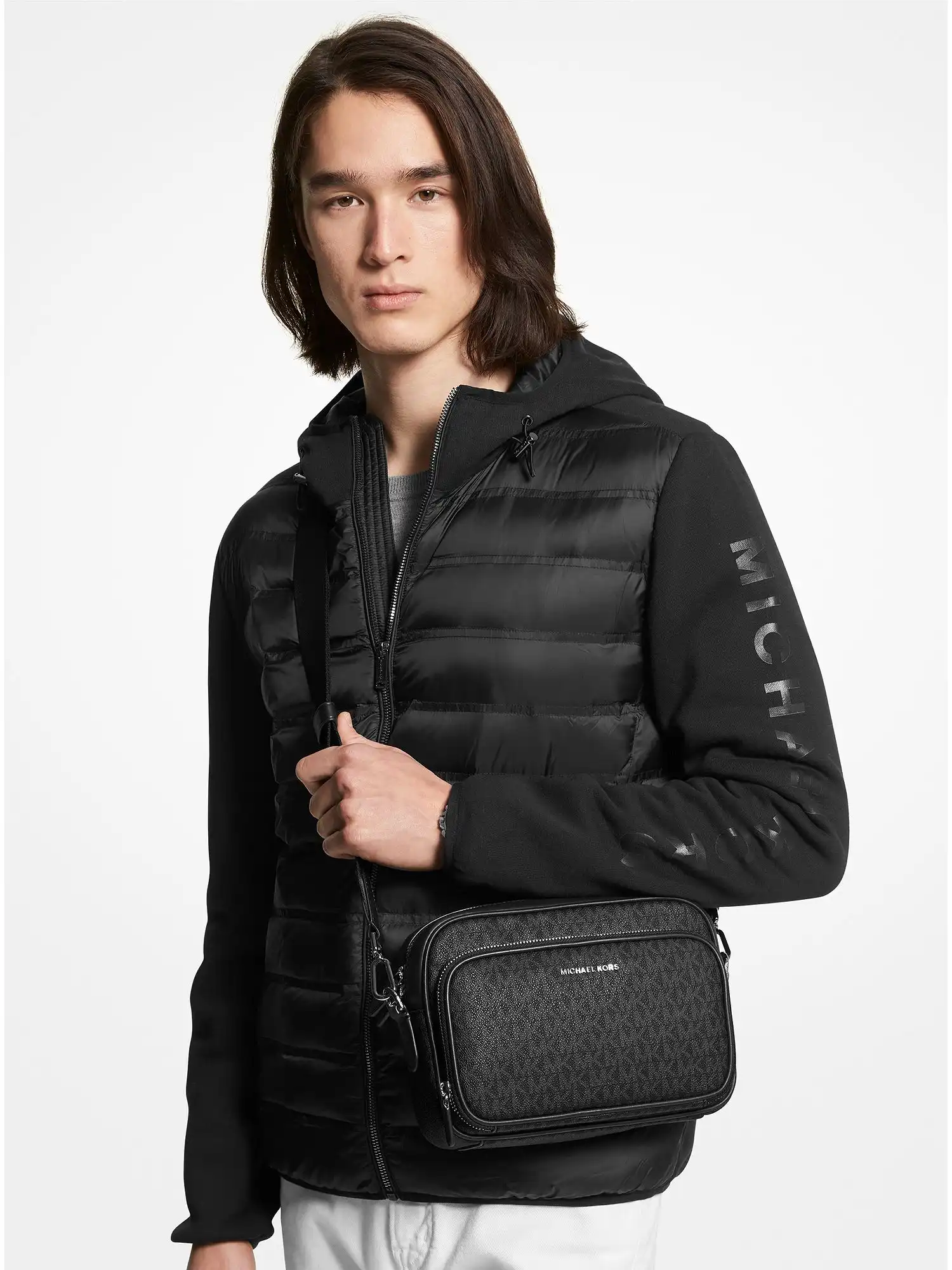 hudson logo crossbody bag black