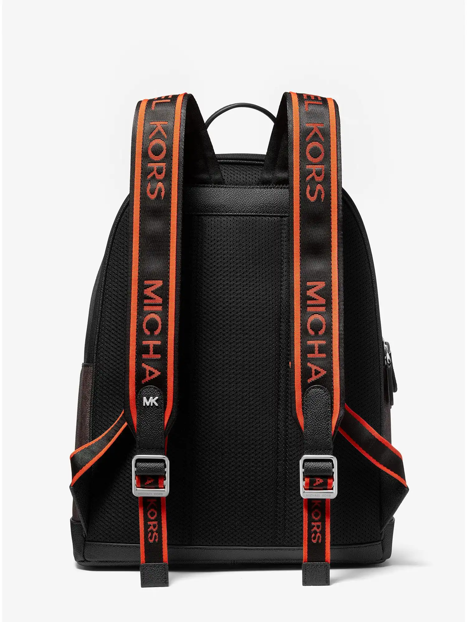 hudson logo embossed stripe backpack brown opt orange