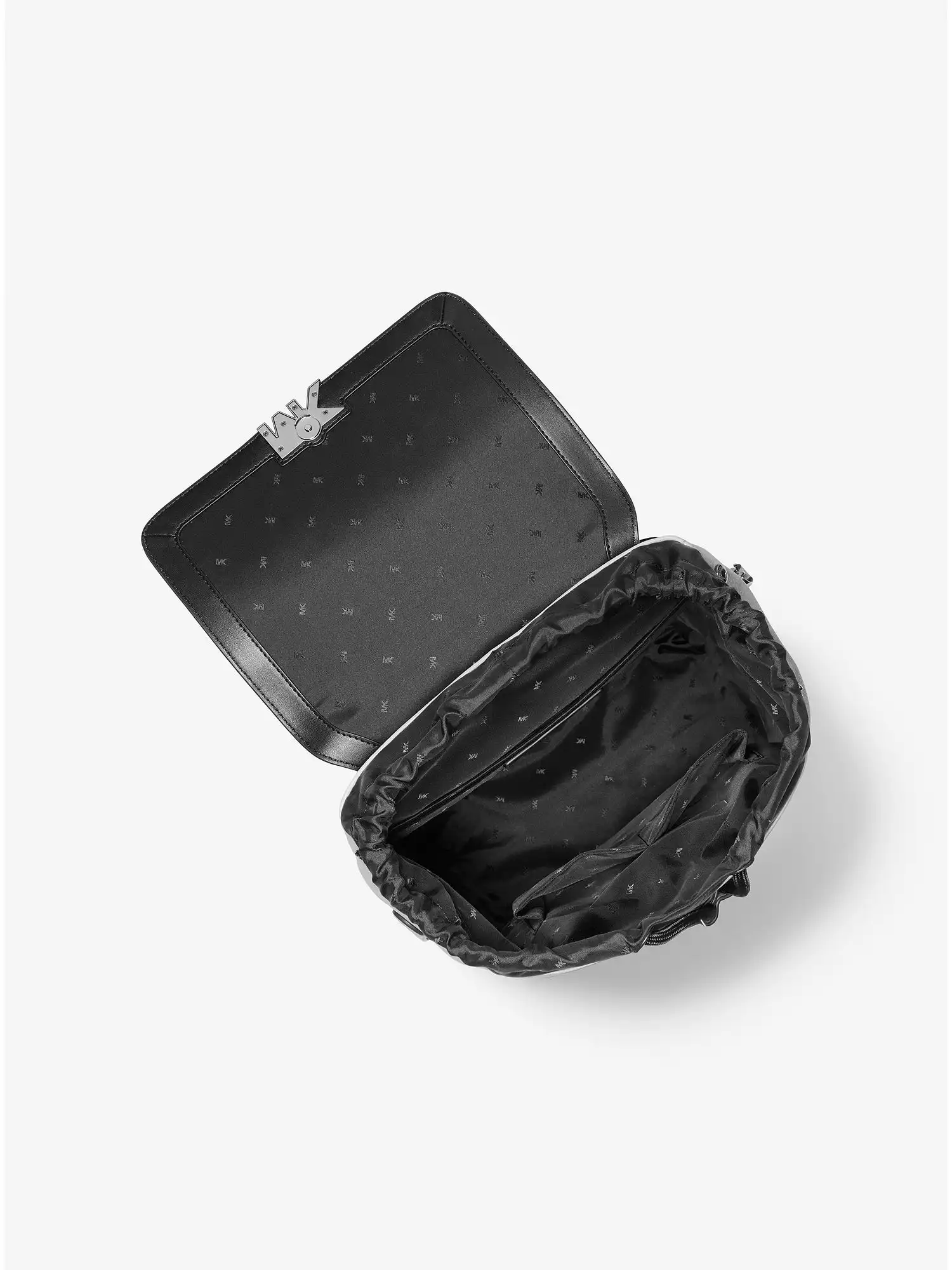 hudson logo stripe and leather backpack aluminum