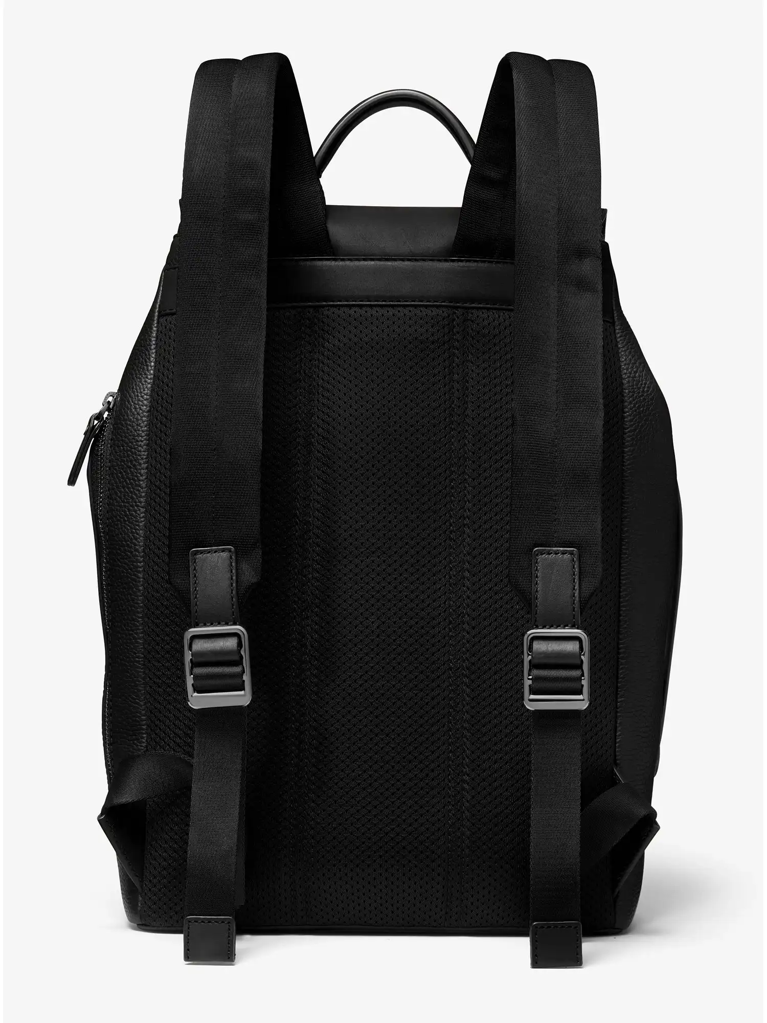 hudson pebbled leather backpack black