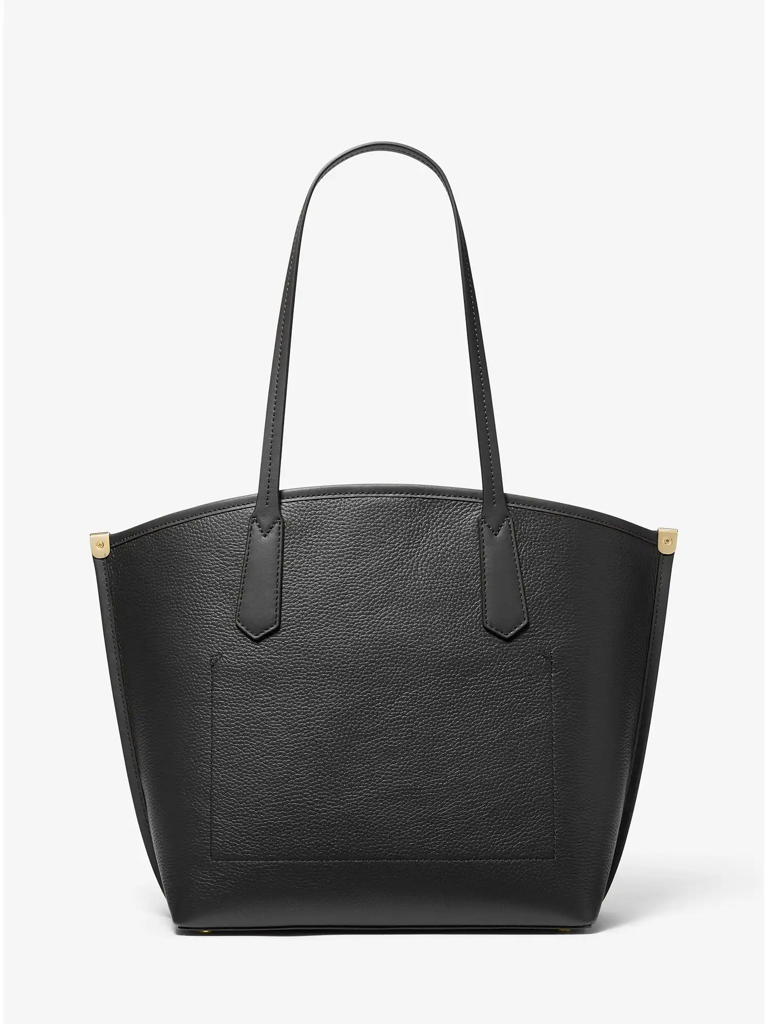 jane large pebbled leather tote bag black