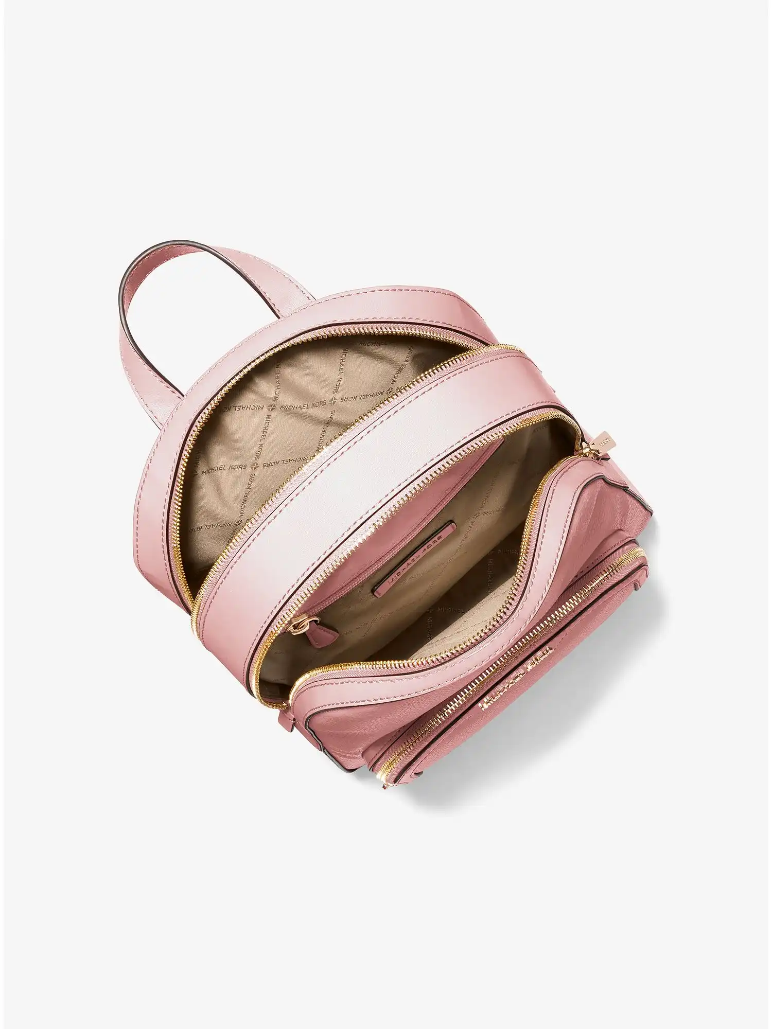 jaycee medium pebbled leather backpack powder blush