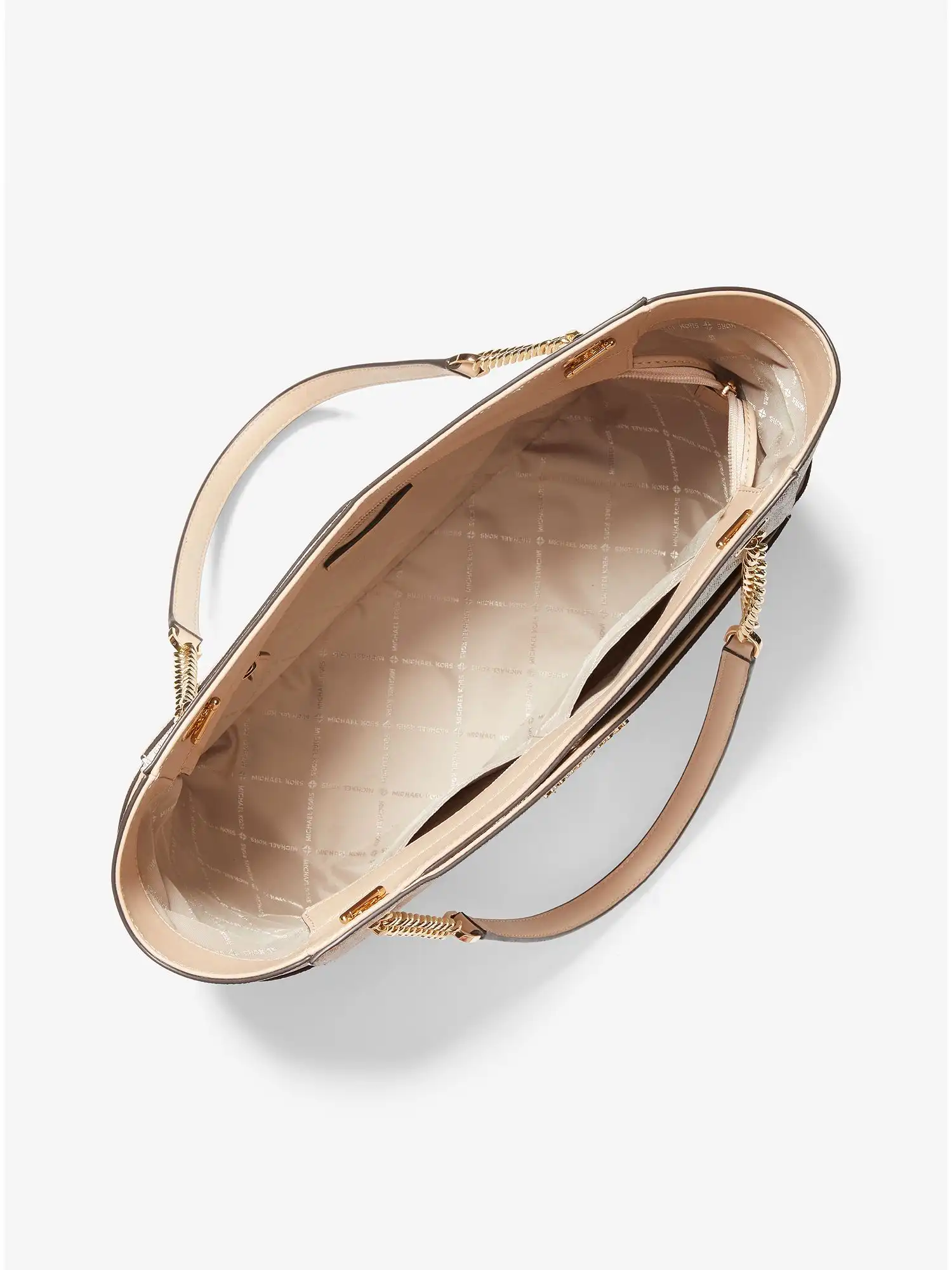 jet set large color block logo tote bag buff multi