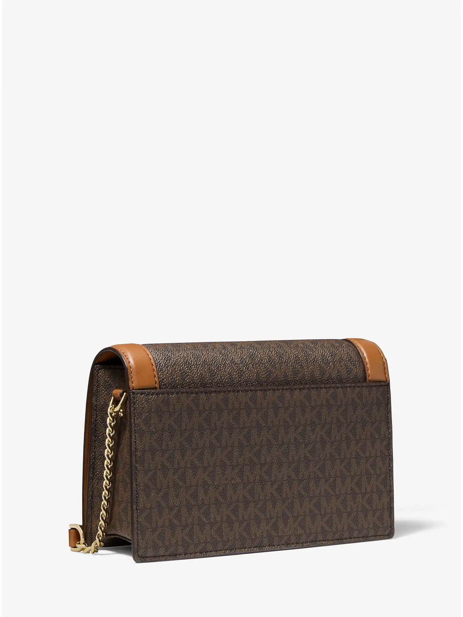 jet set large logo crossbody bag brn acorn