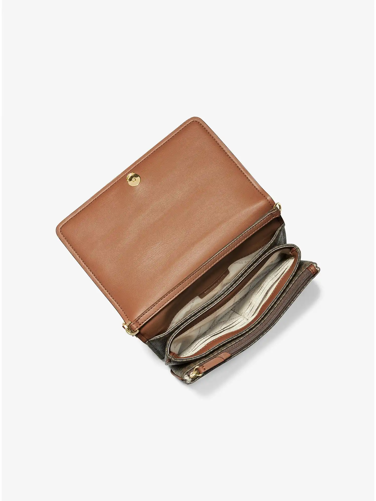 jet set large logo crossbody bag brn acorn