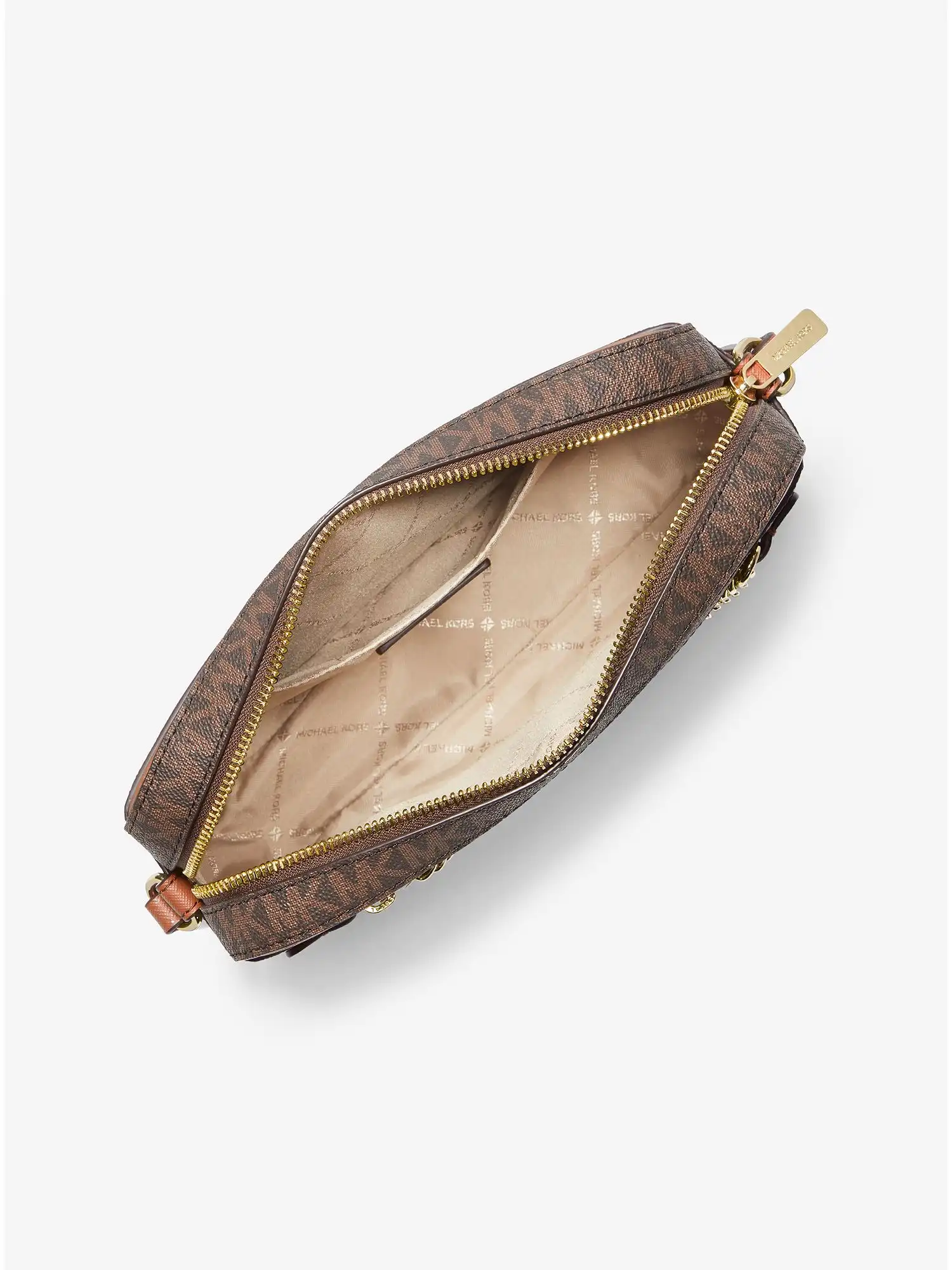 jet set large logo crossbody bag brown