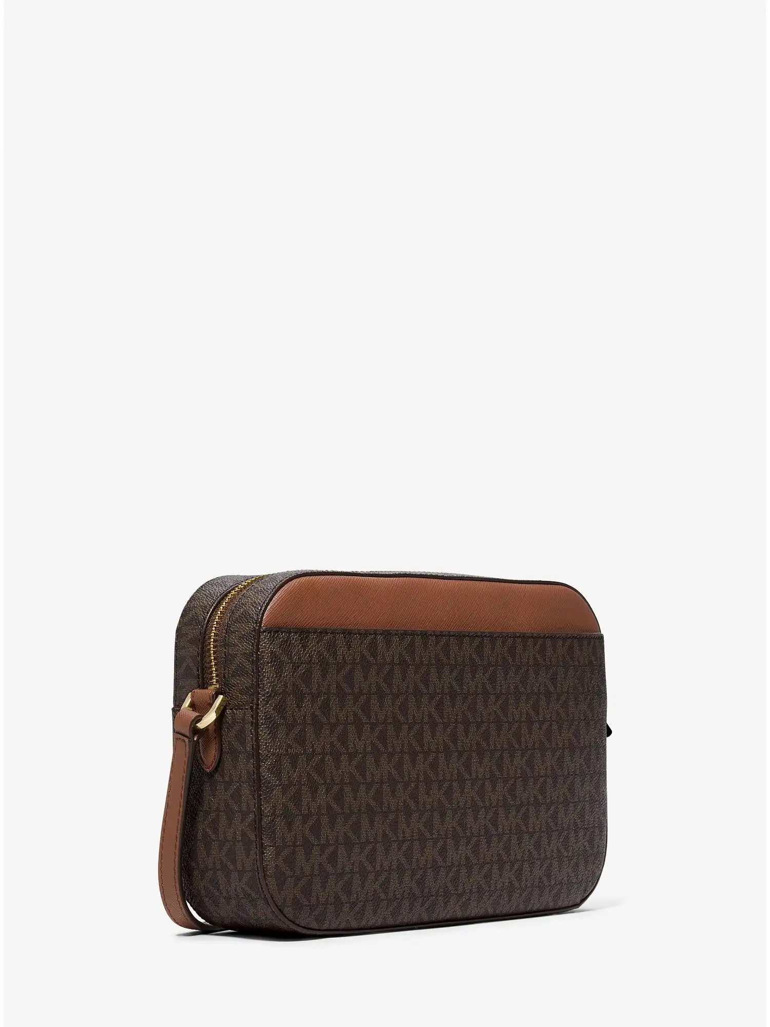 jet set large logo crossbody bag brown