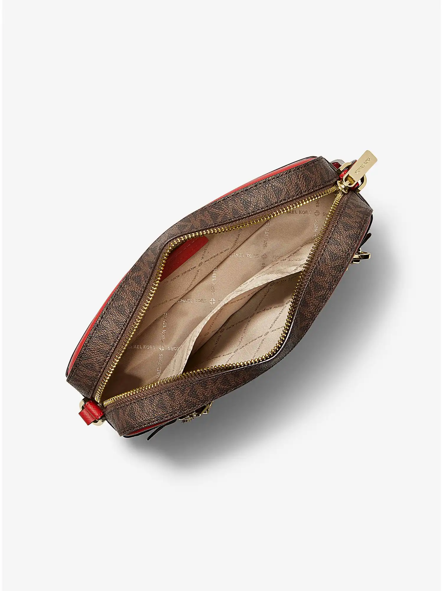 jet set large logo crossbody bag flame