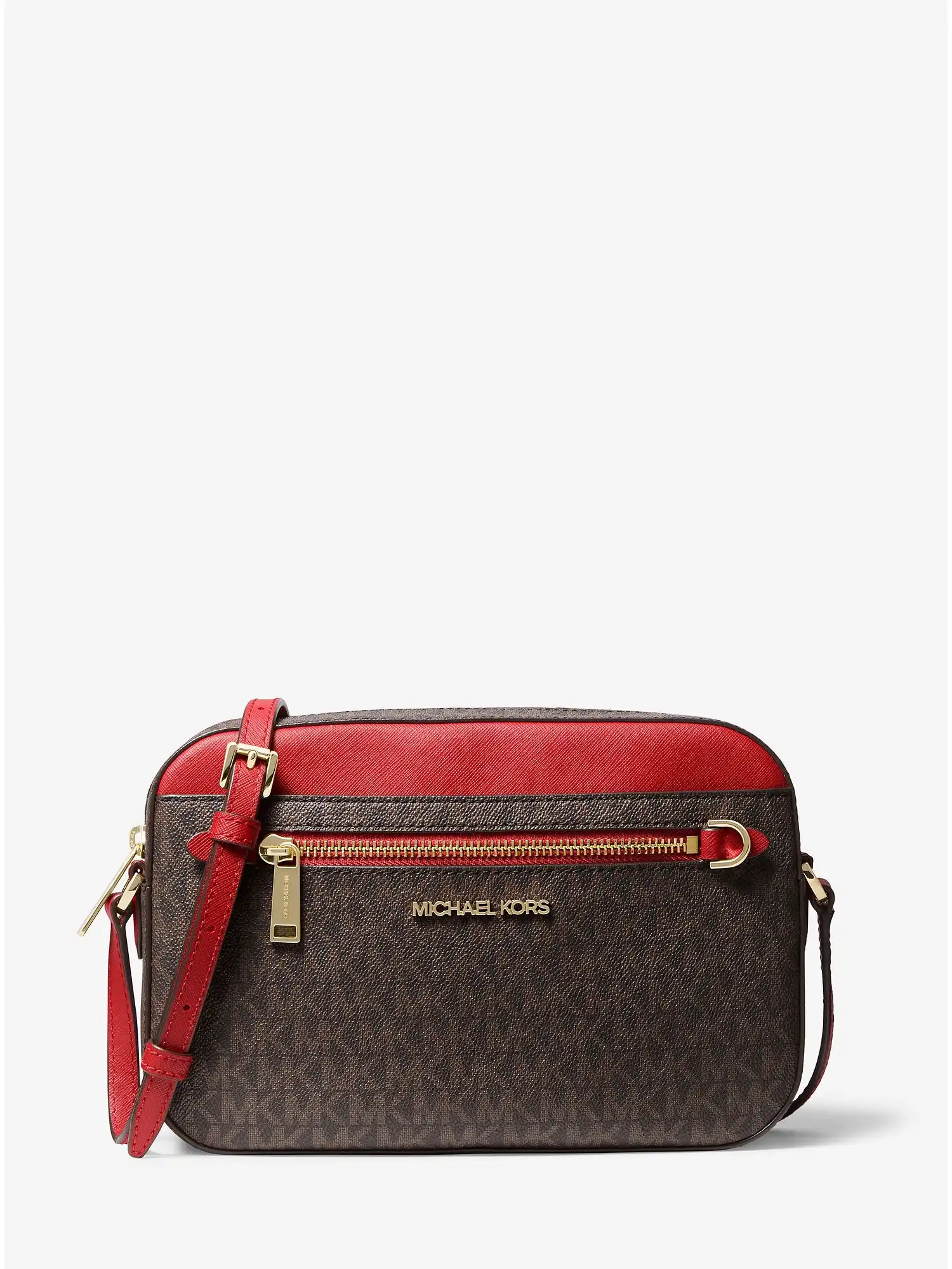 jet set large logo crossbody bag flame