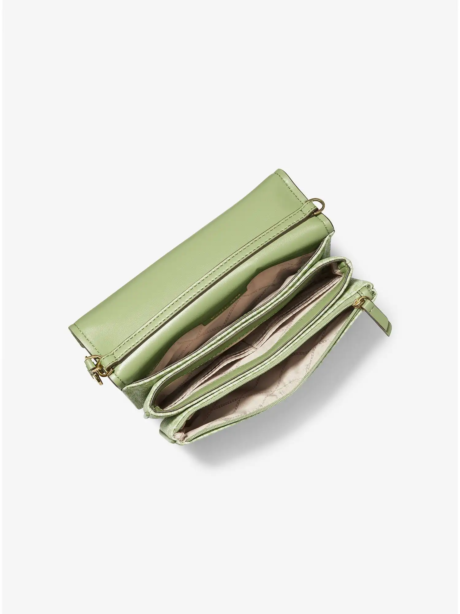 jet set large logo crossbody bag light sage