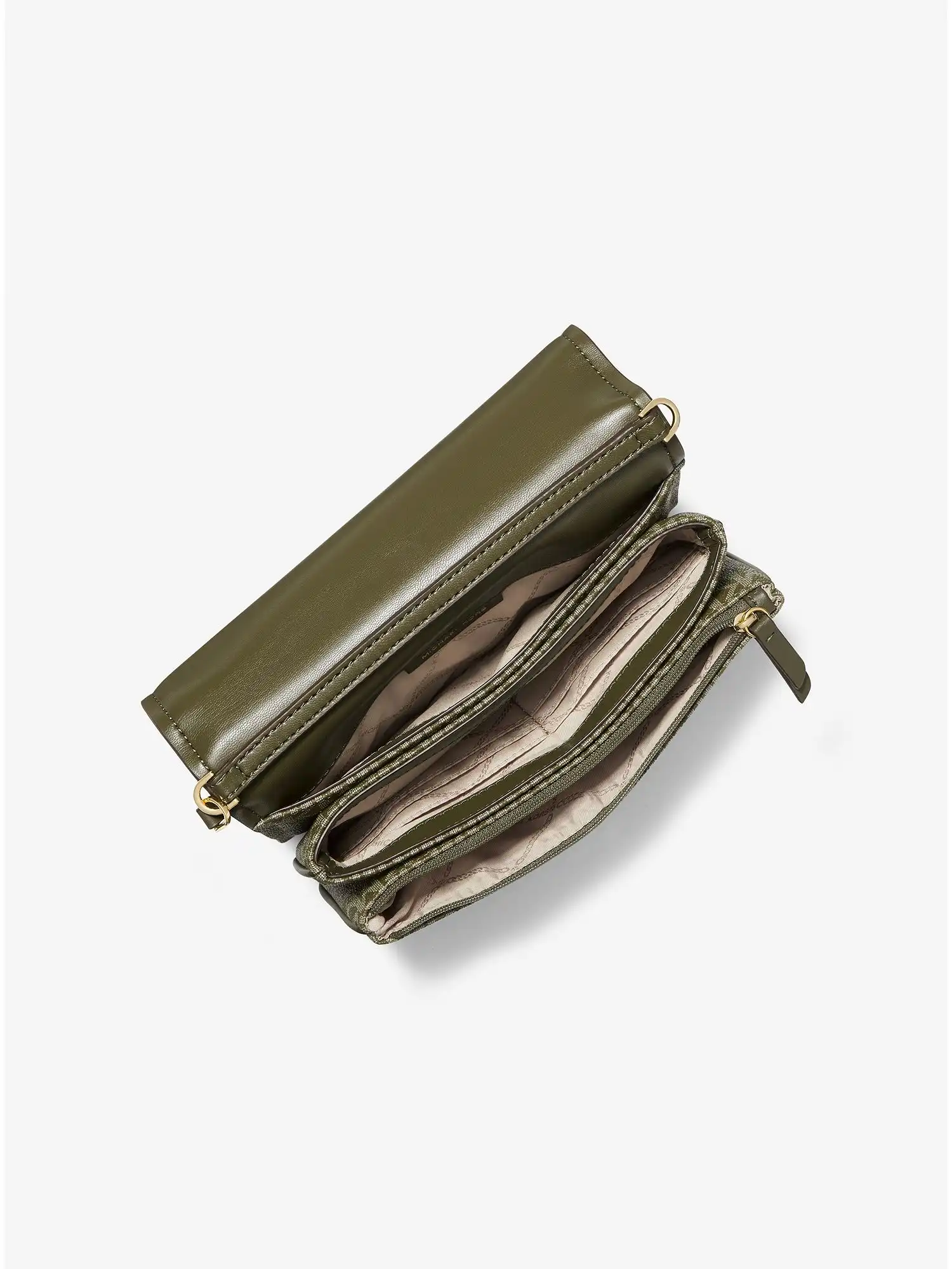 jet set large logo crossbody bag olive