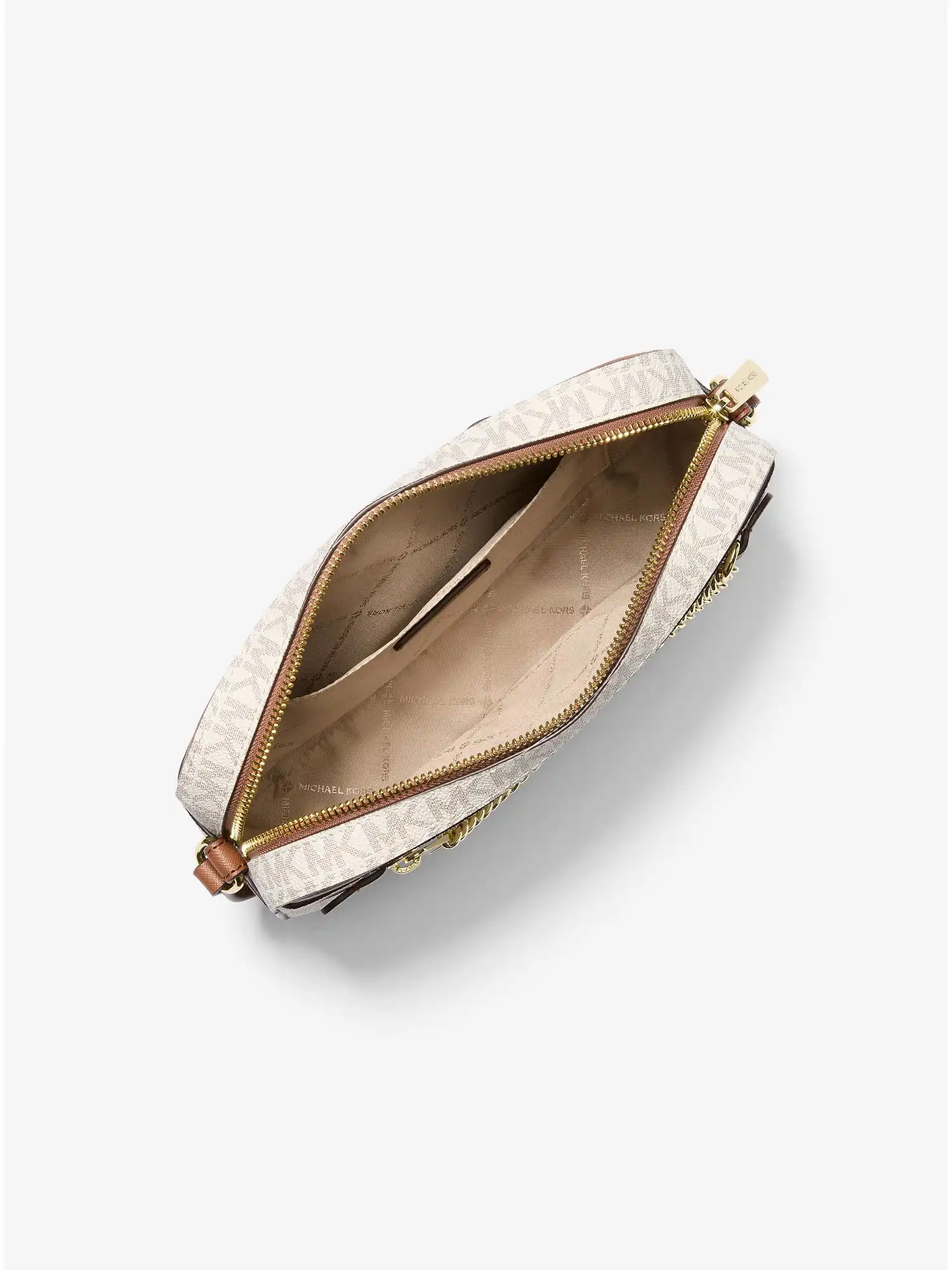 jet set large logo crossbody bag vanilla