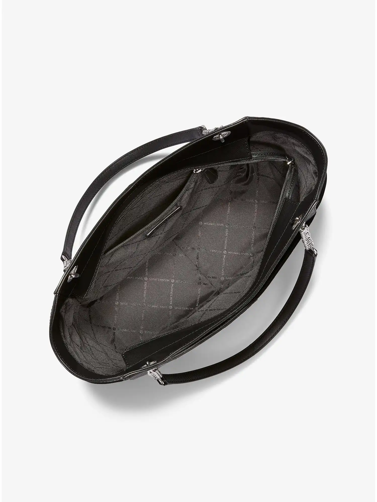 jet set large logo shoulder bag black