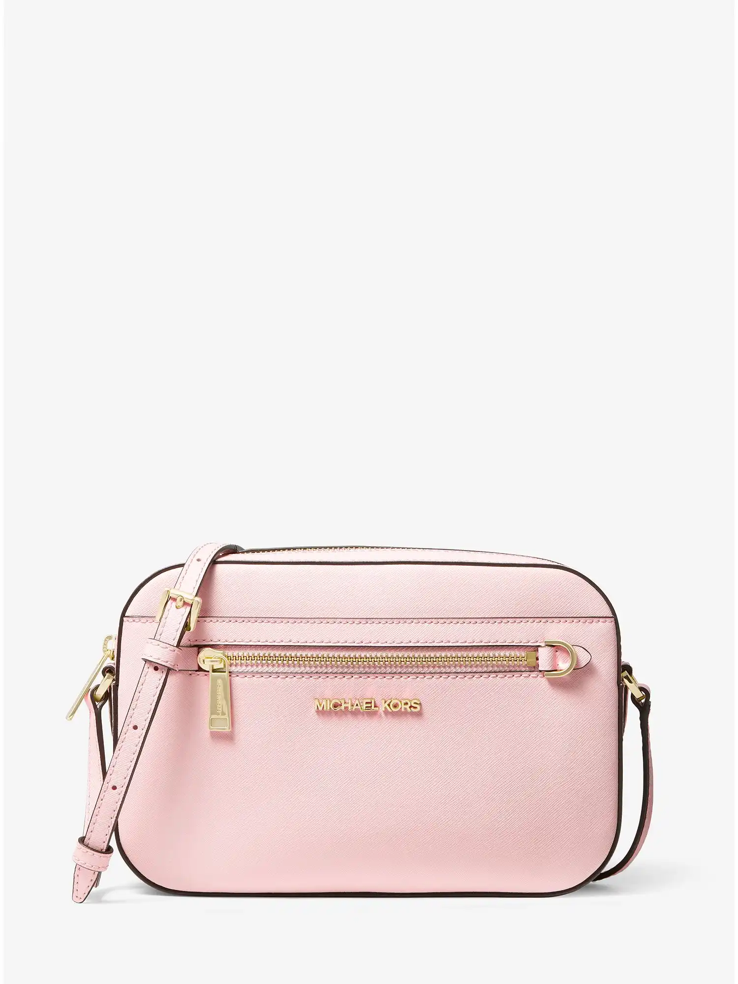 jet set large saffiano leather crossbody bag powder blush