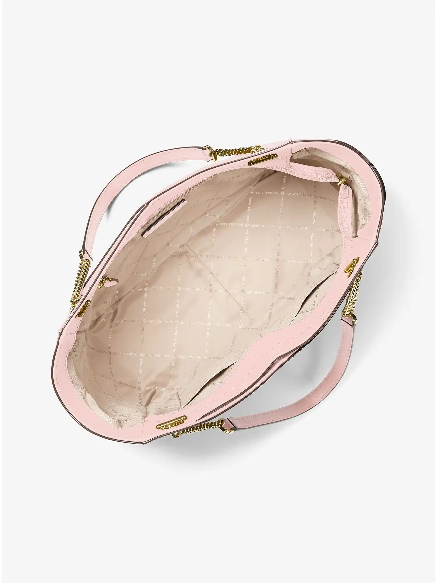 jet set large saffiano leather shoulder bag powder blush