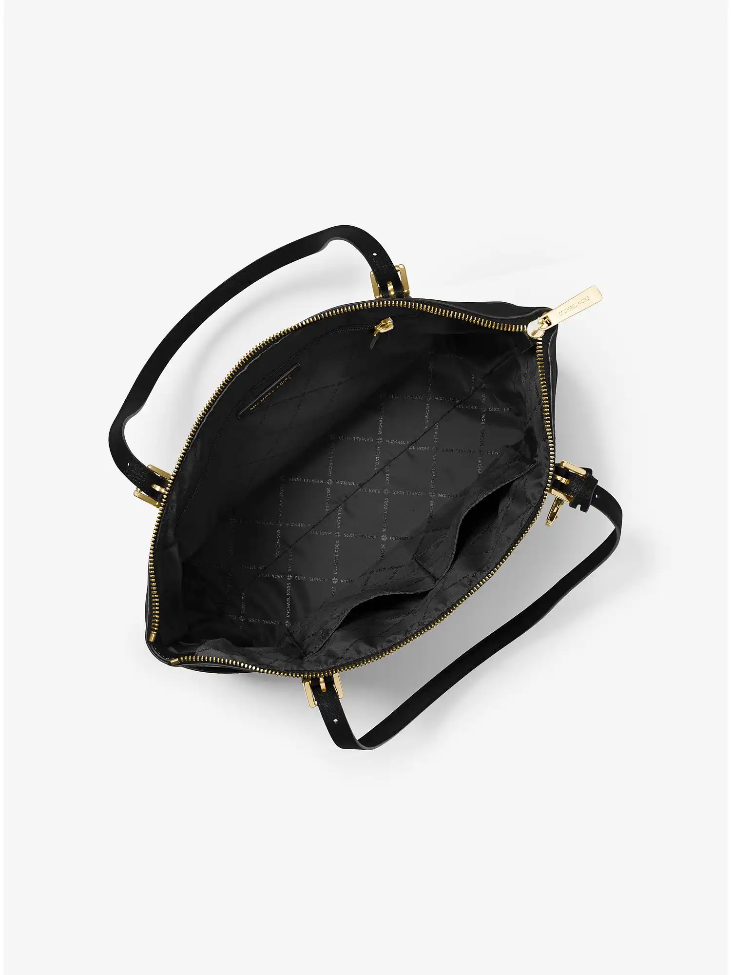 jet set large saffiano leather top zip tote bag black