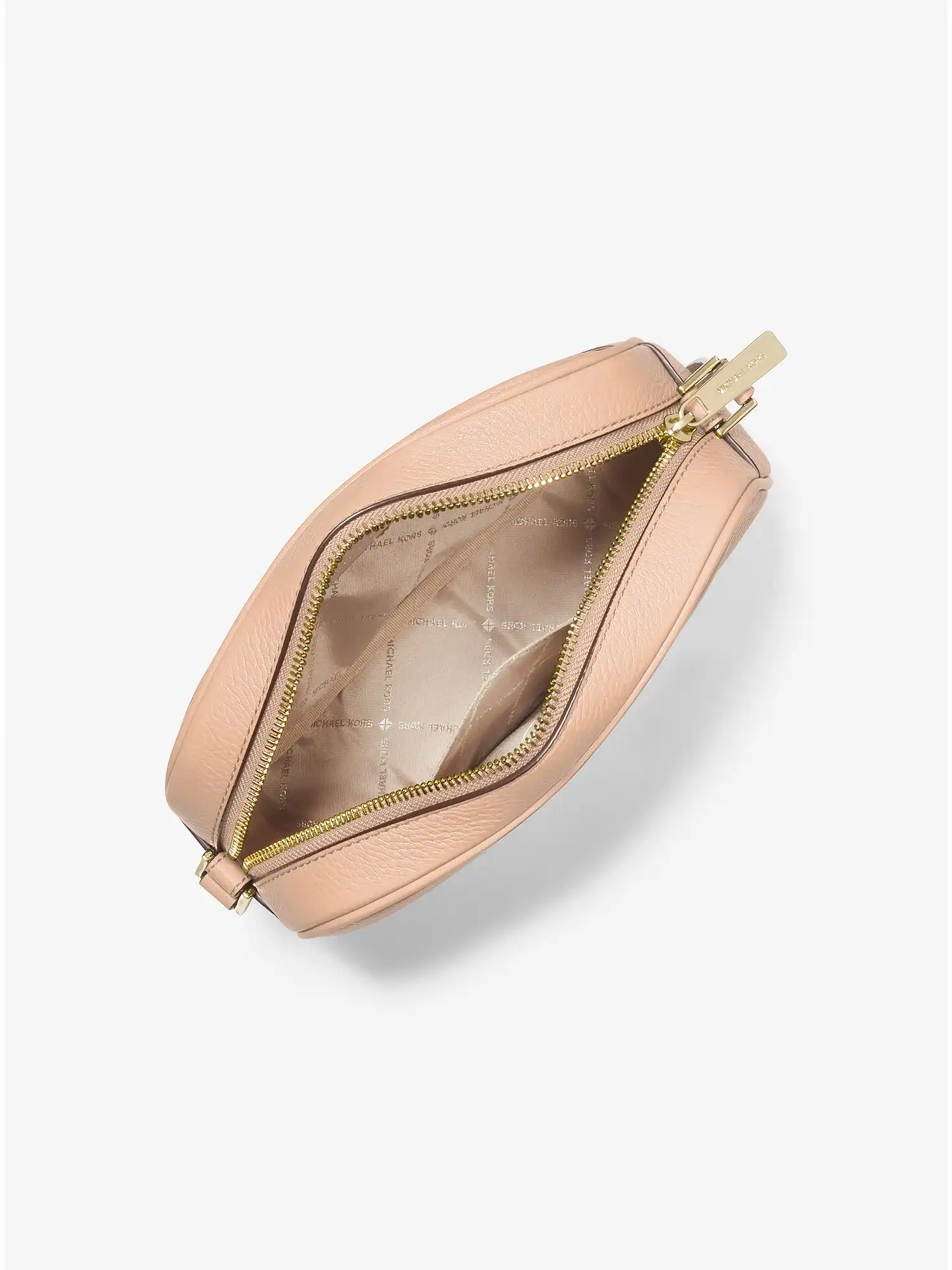 jet set medium embossed pebbled leather crossbody bag buff