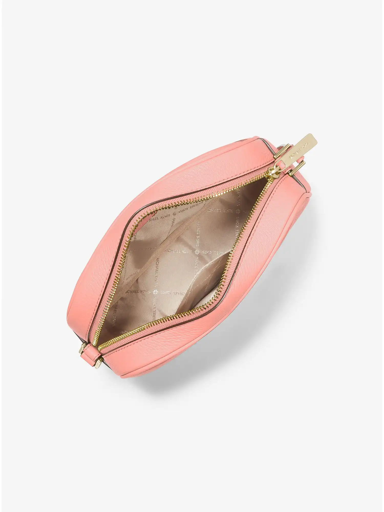 jet set medium embossed pebbled leather crossbody bag sherbert