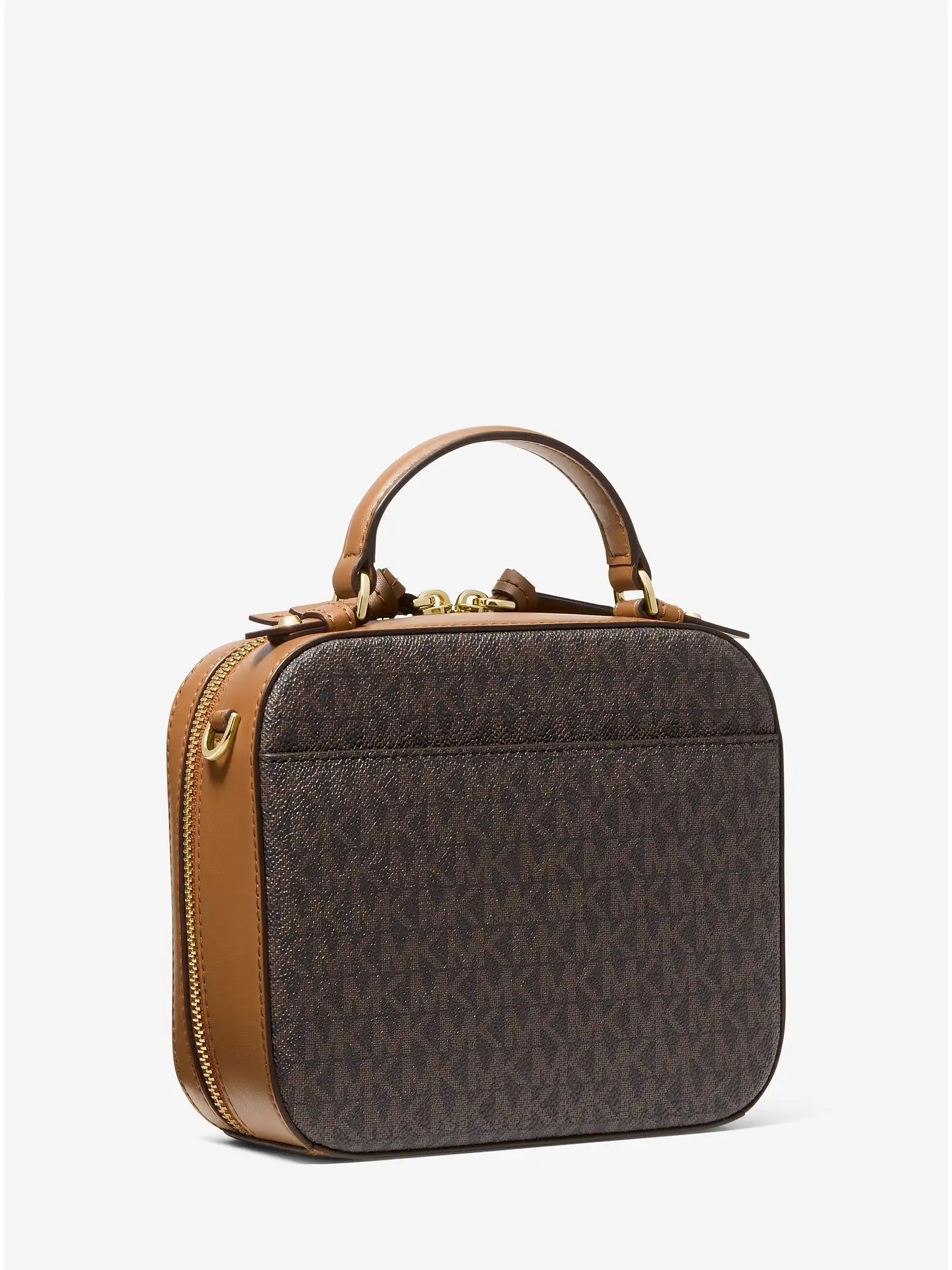 jet set medium logo crossbody bag brn acorn