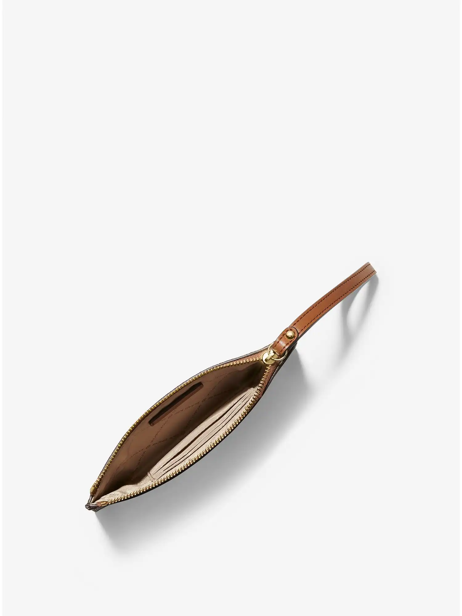 jet set medium logo crossover wristlet brown