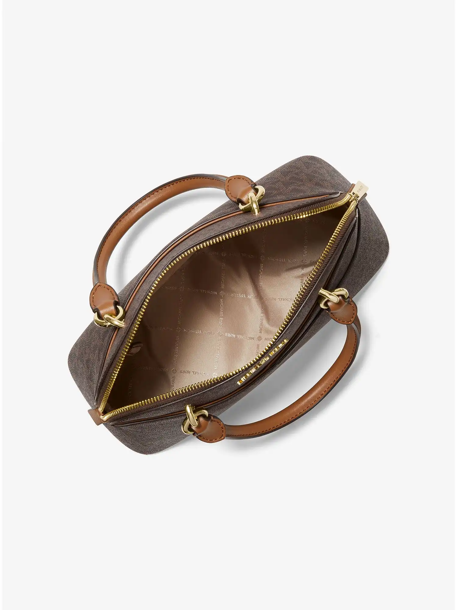 jet set medium logo dome satchel brown