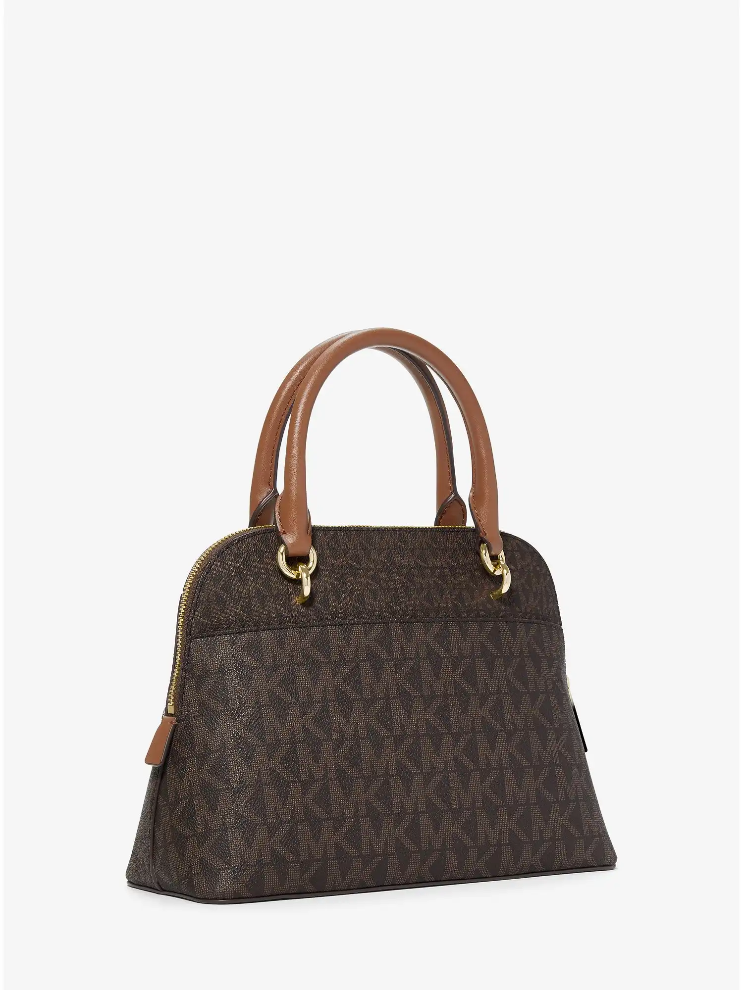 jet set medium logo dome satchel brown