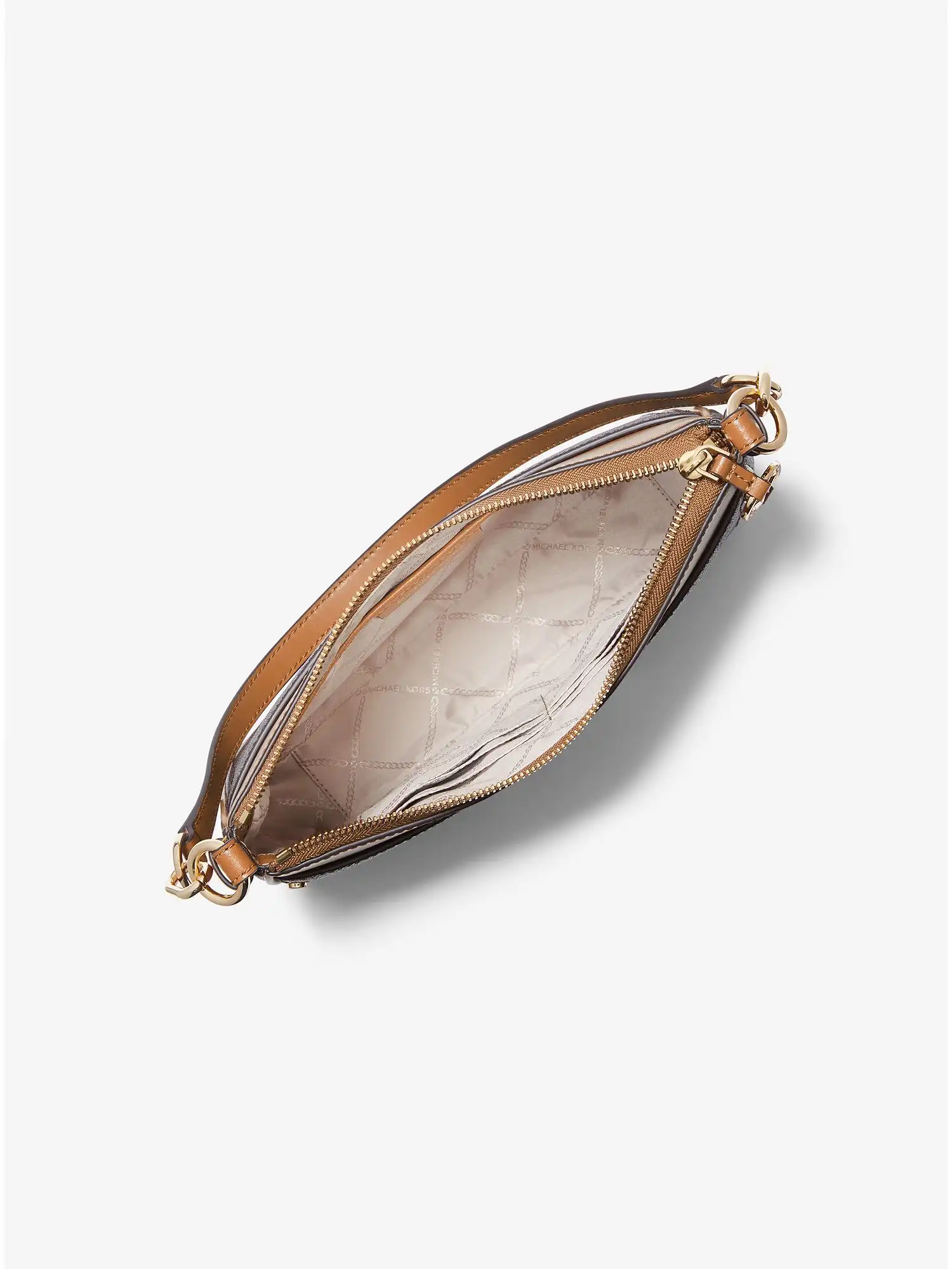 jet set medium logo shoulder bag brn acorn