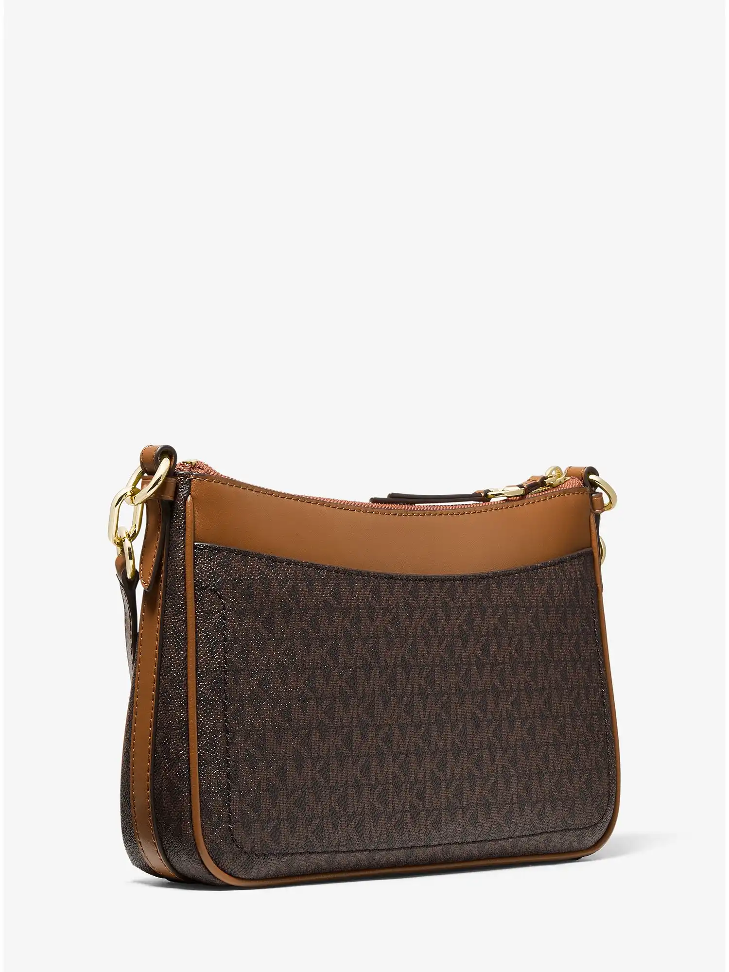 jet set medium logo shoulder bag brn acorn