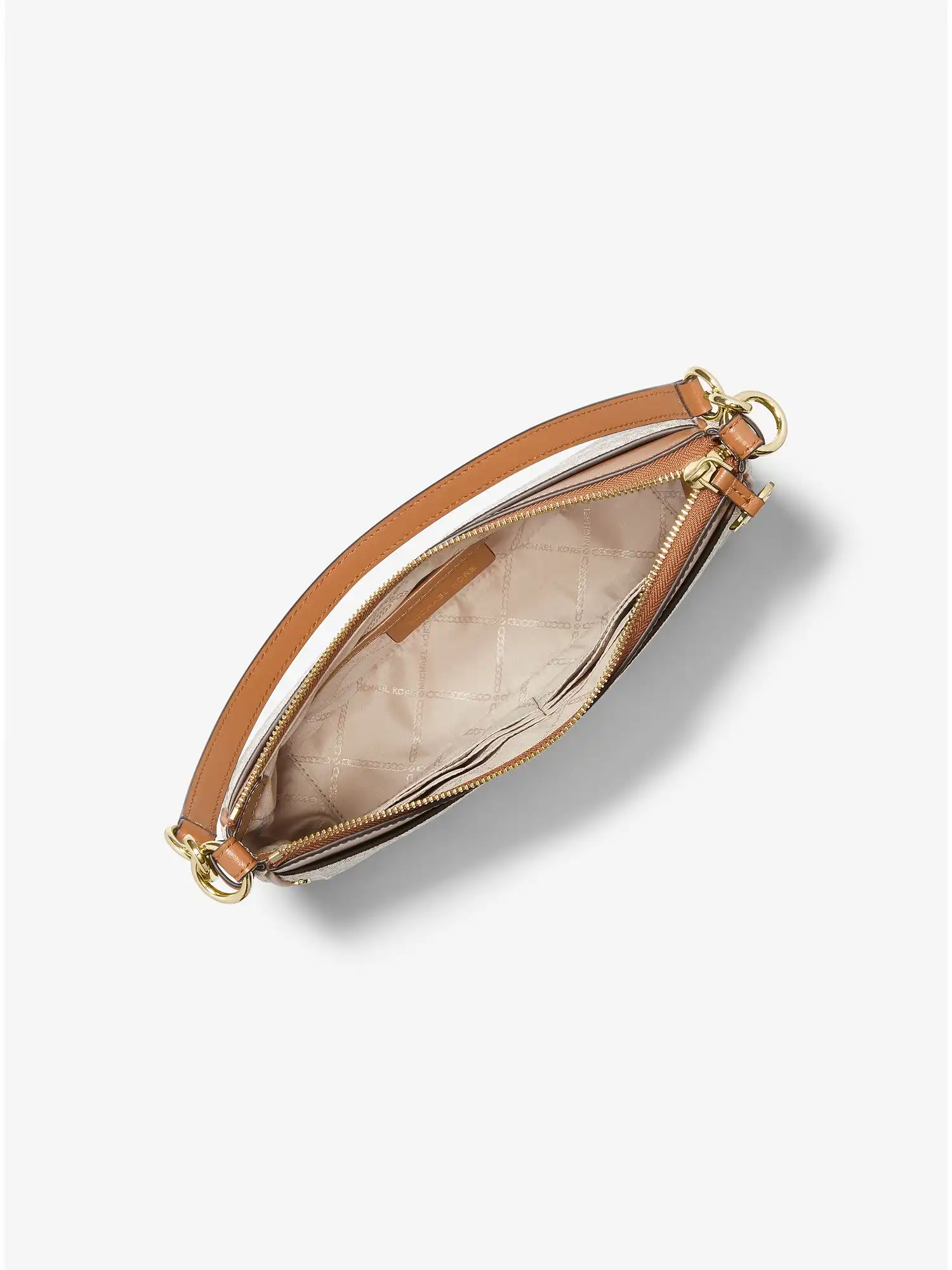 jet set medium logo shoulder bag vanilla acorn