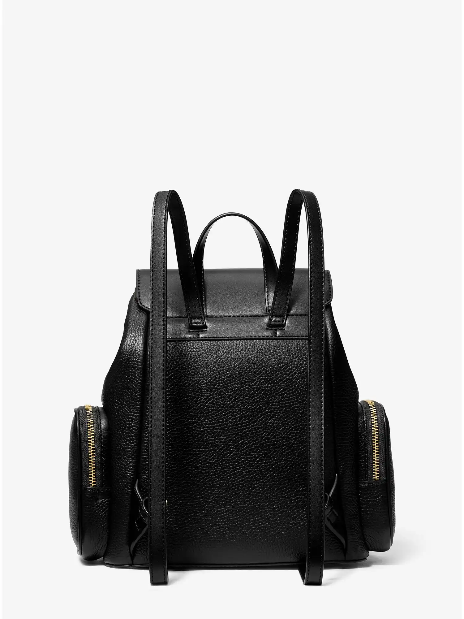 jet set medium pebbled leather backpack black