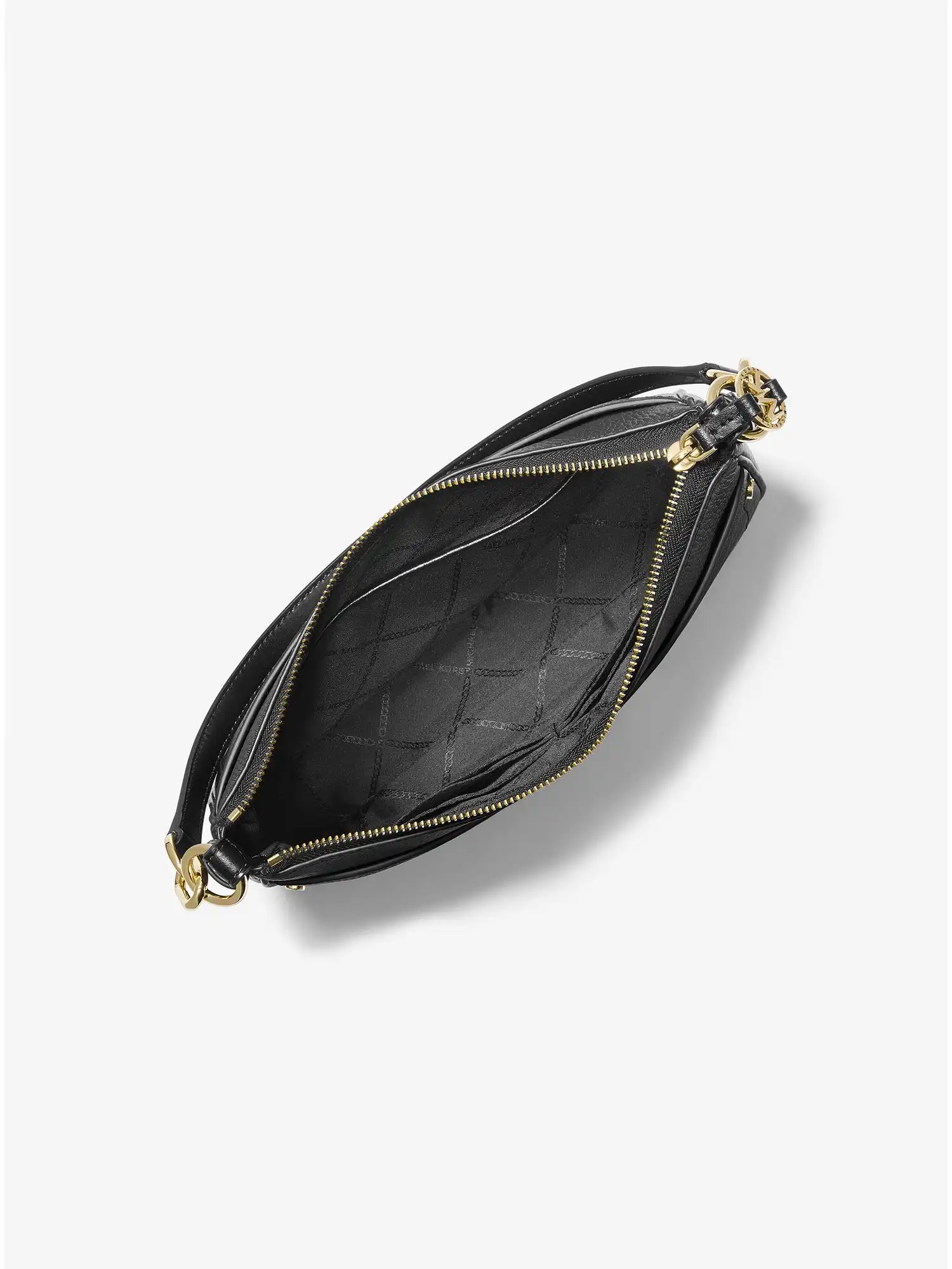 jet set medium pebbled leather shoulder bag black