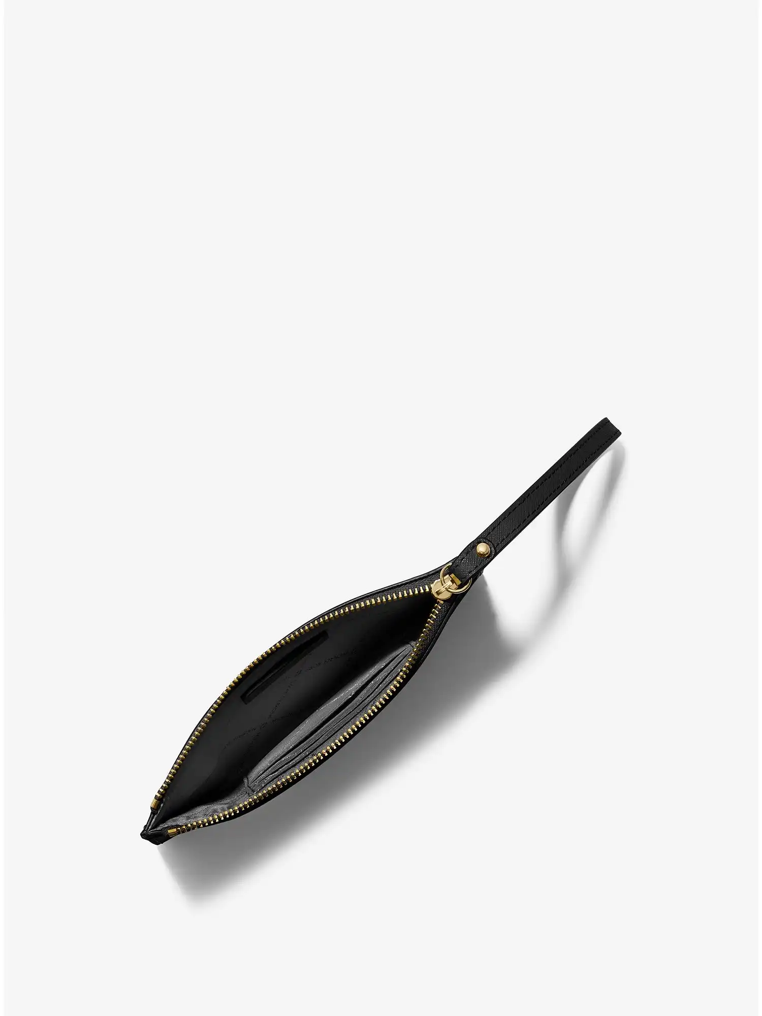 jet set medium saffiano leather crossover wristlet black