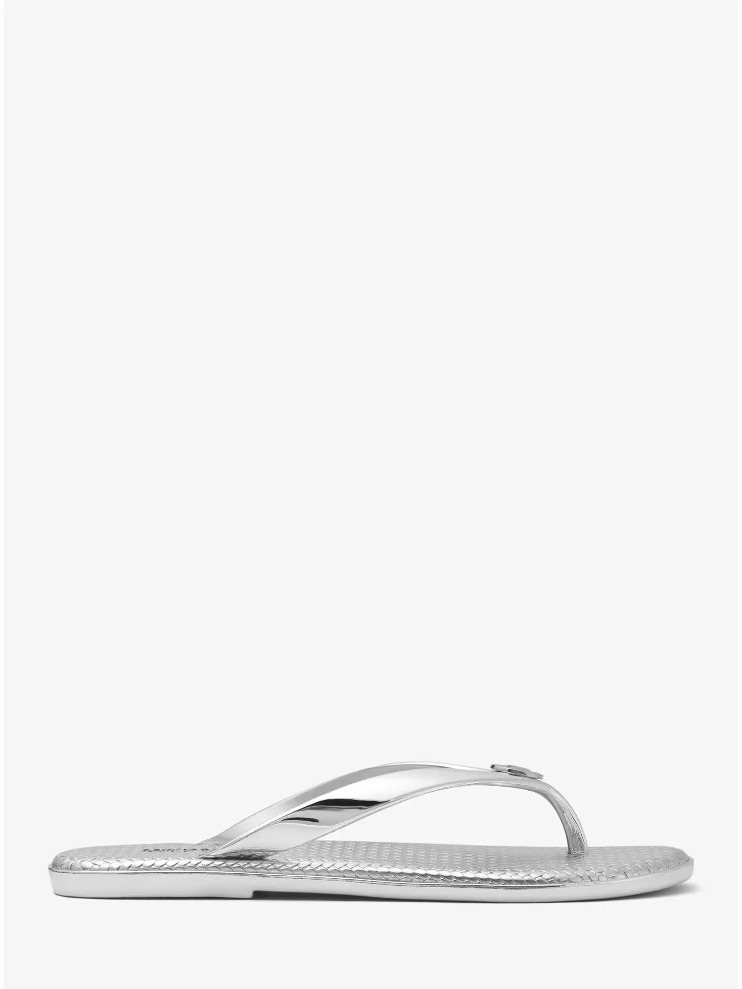 jet set metallic jelly flip flop silver