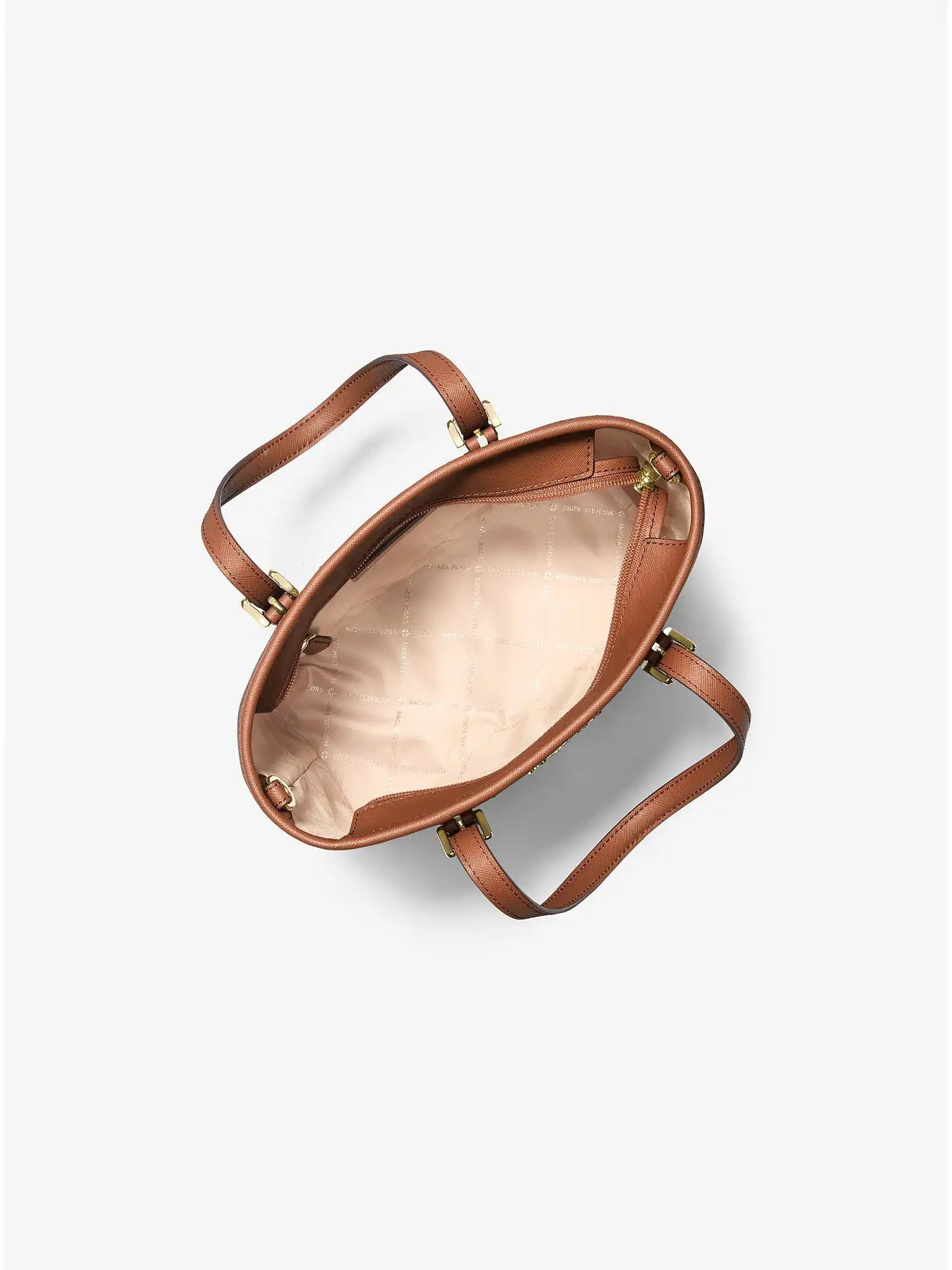 jet set travel extra small logo top zip tote bag brown