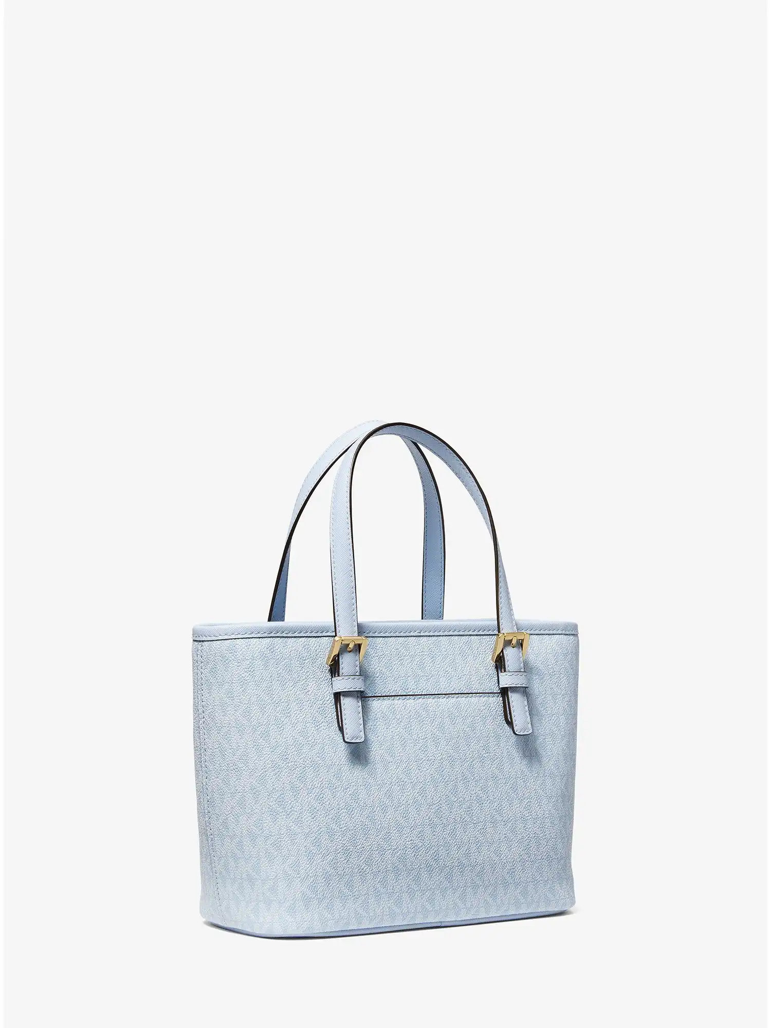 jet set travel extra small logo top zip tote bag pale ocean
