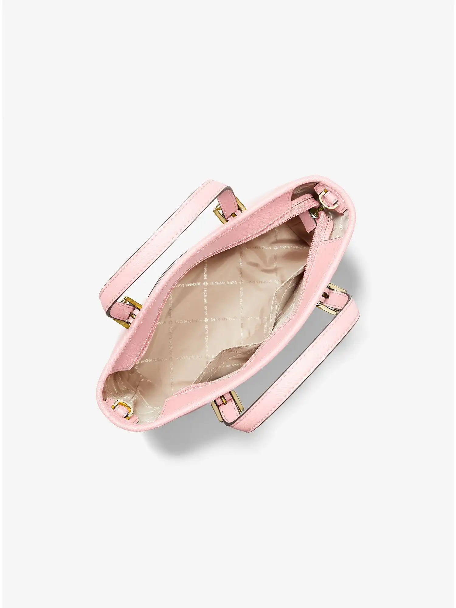 jet set travel extra small saffiano leather top zip tote bag powder blush