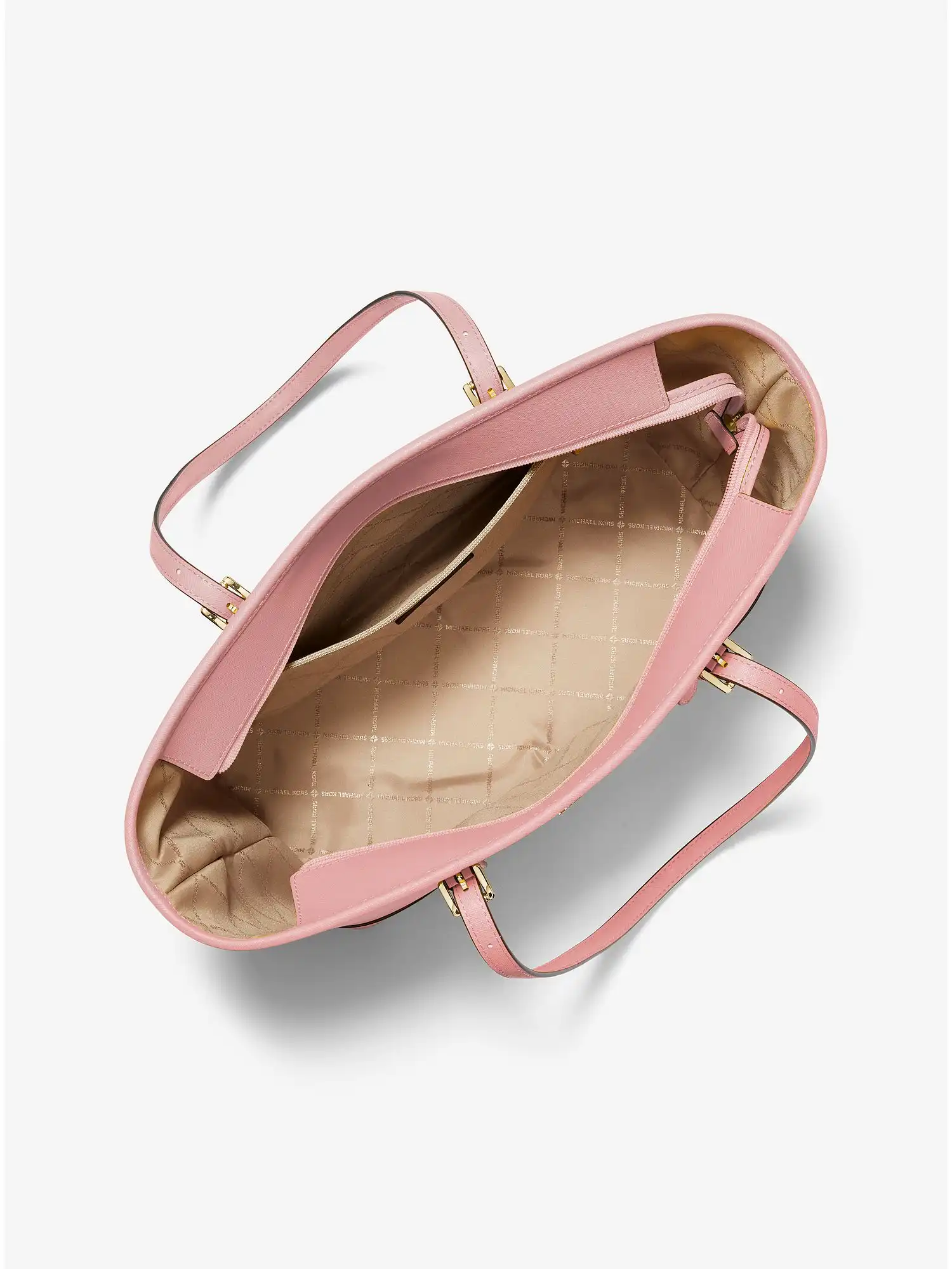 jet set travel large saffiano leather powder blush