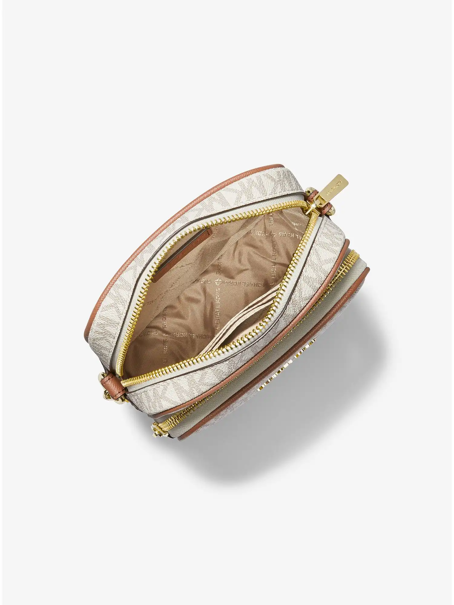 jet set travel medium logo crossbody bag vanilla