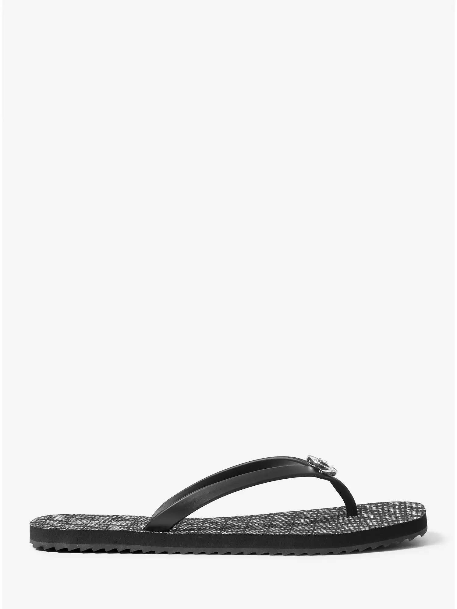 jinx logo flip flop black silver