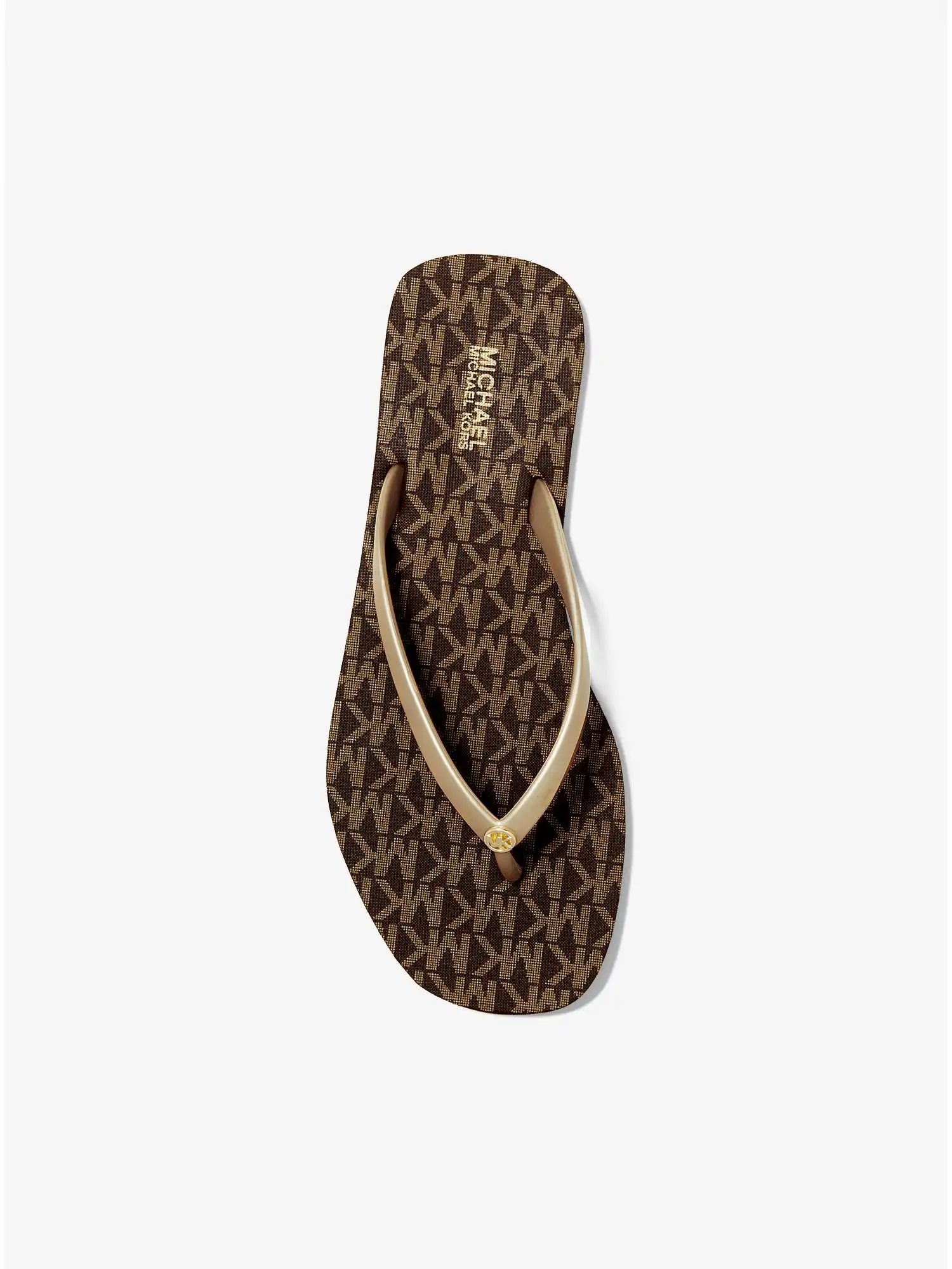 jinx logo flip flop brown pale gold