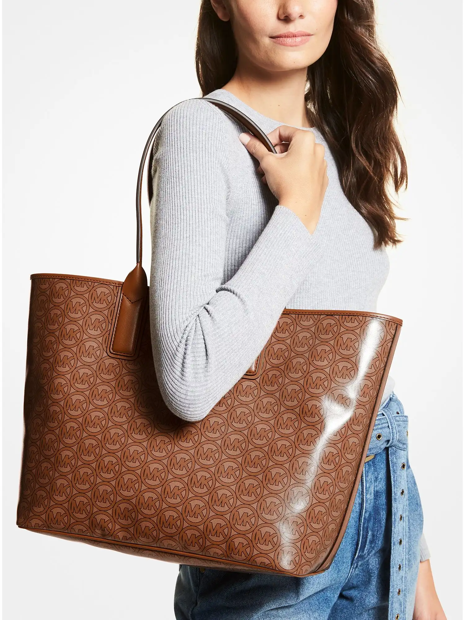 jodie large logo jacquard tote bag luggage