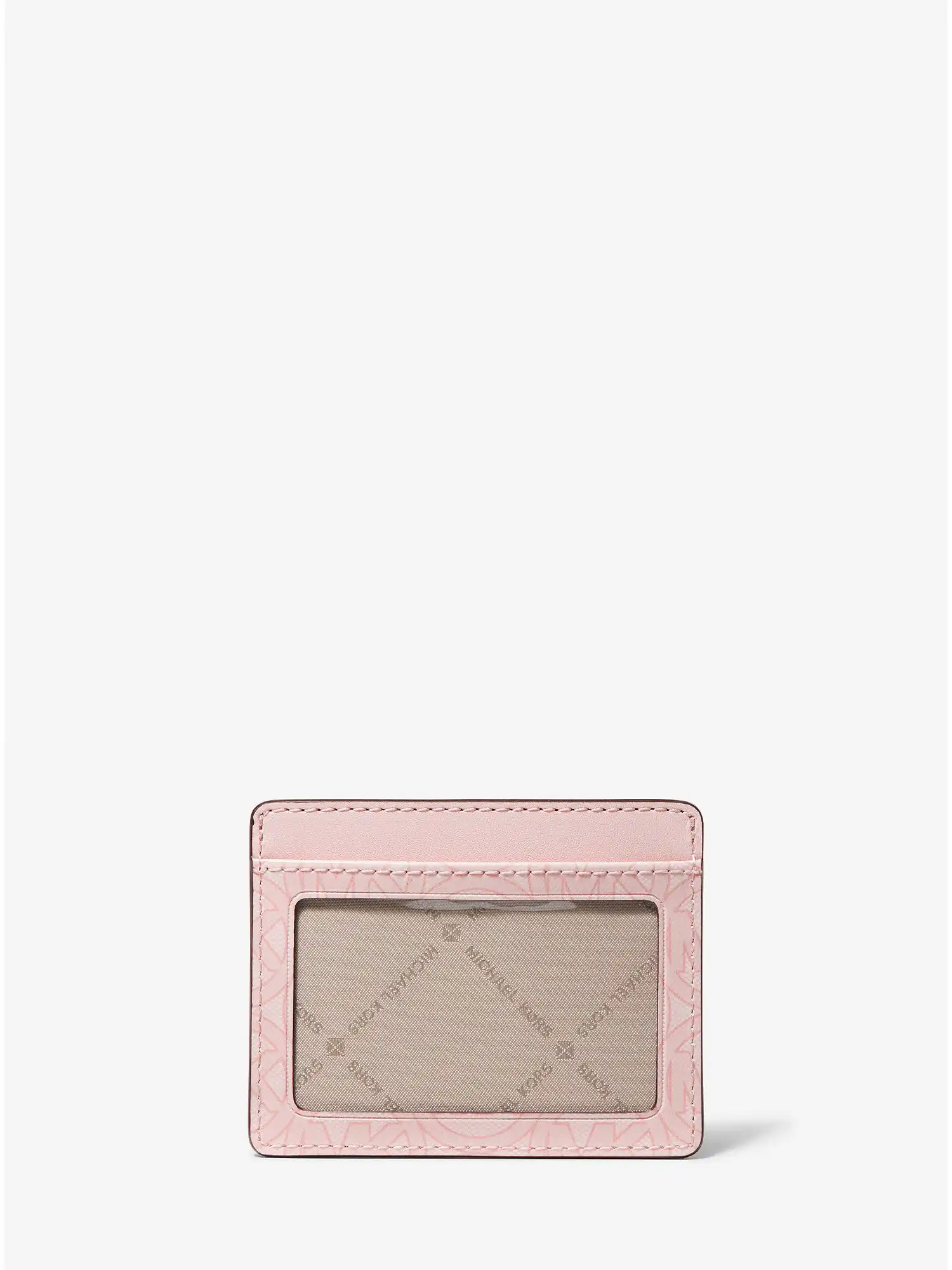 jodie logo jacquard card case powder blush