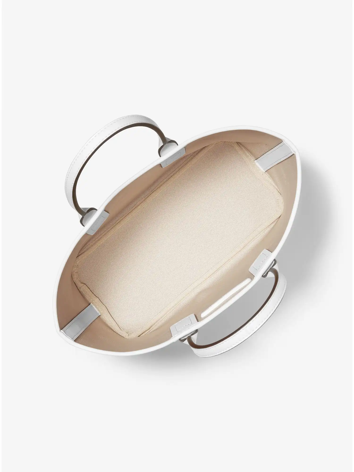 jodie small logo jacquard tote bag optic white