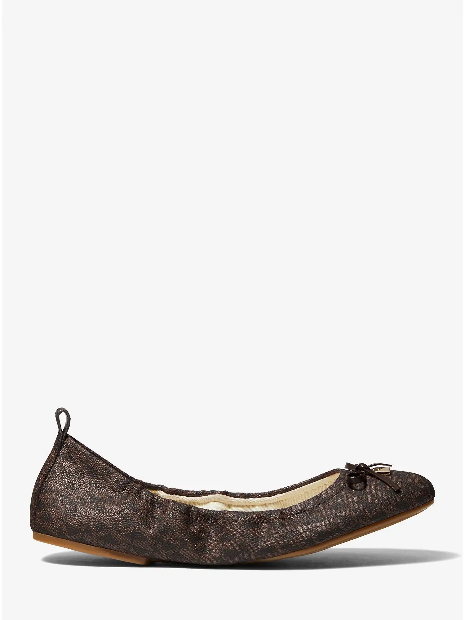 juliette logo ballet flat brown