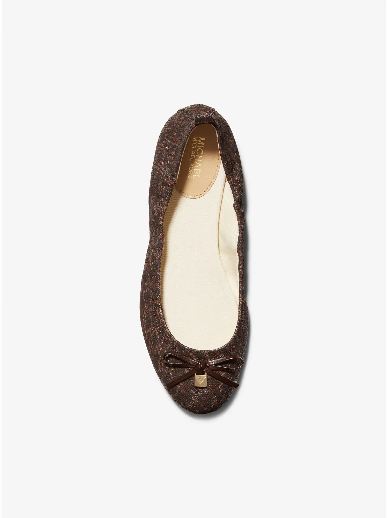 juliette logo ballet flat brown