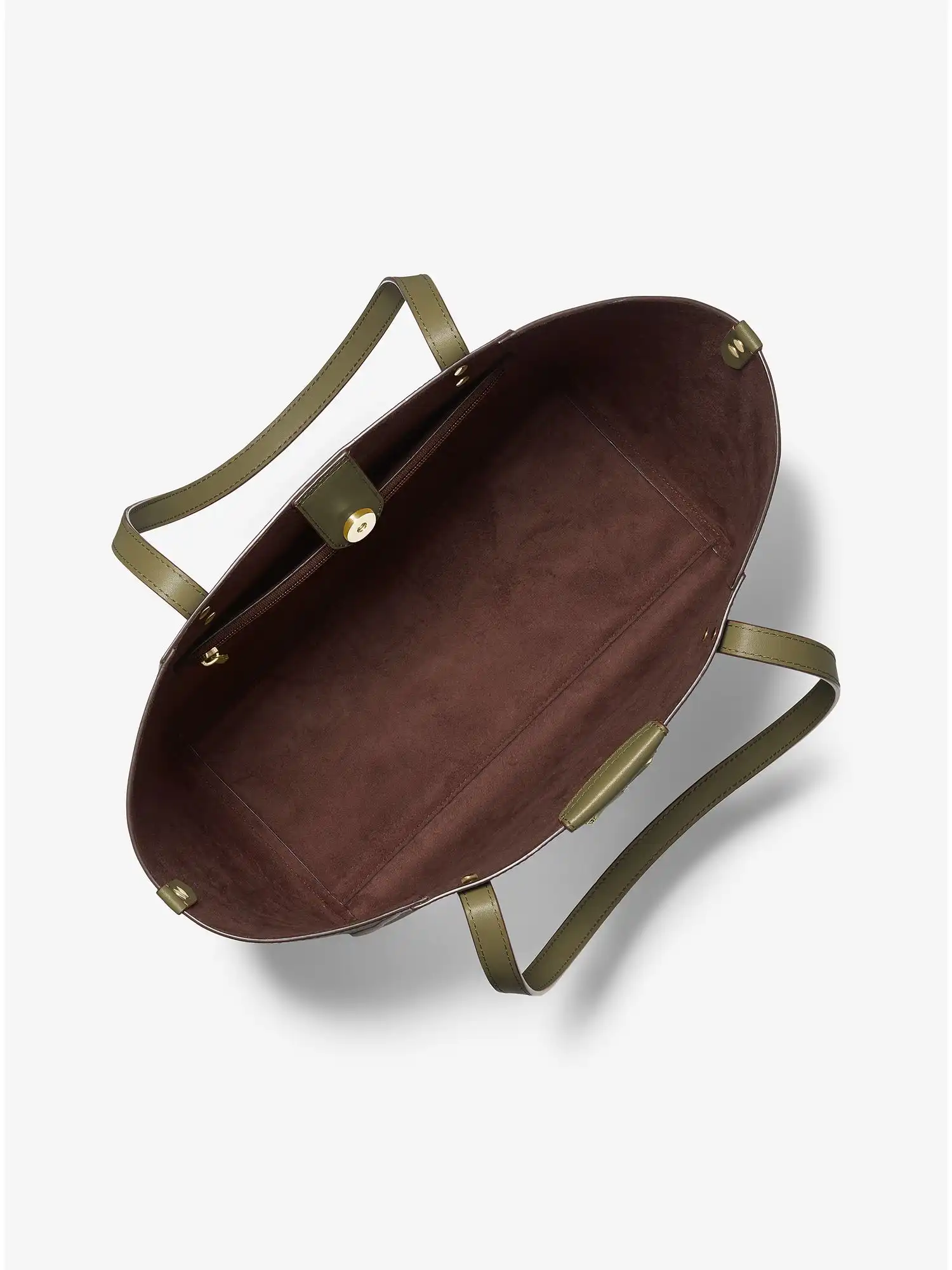 karlie large pebbled leather tote bag olive