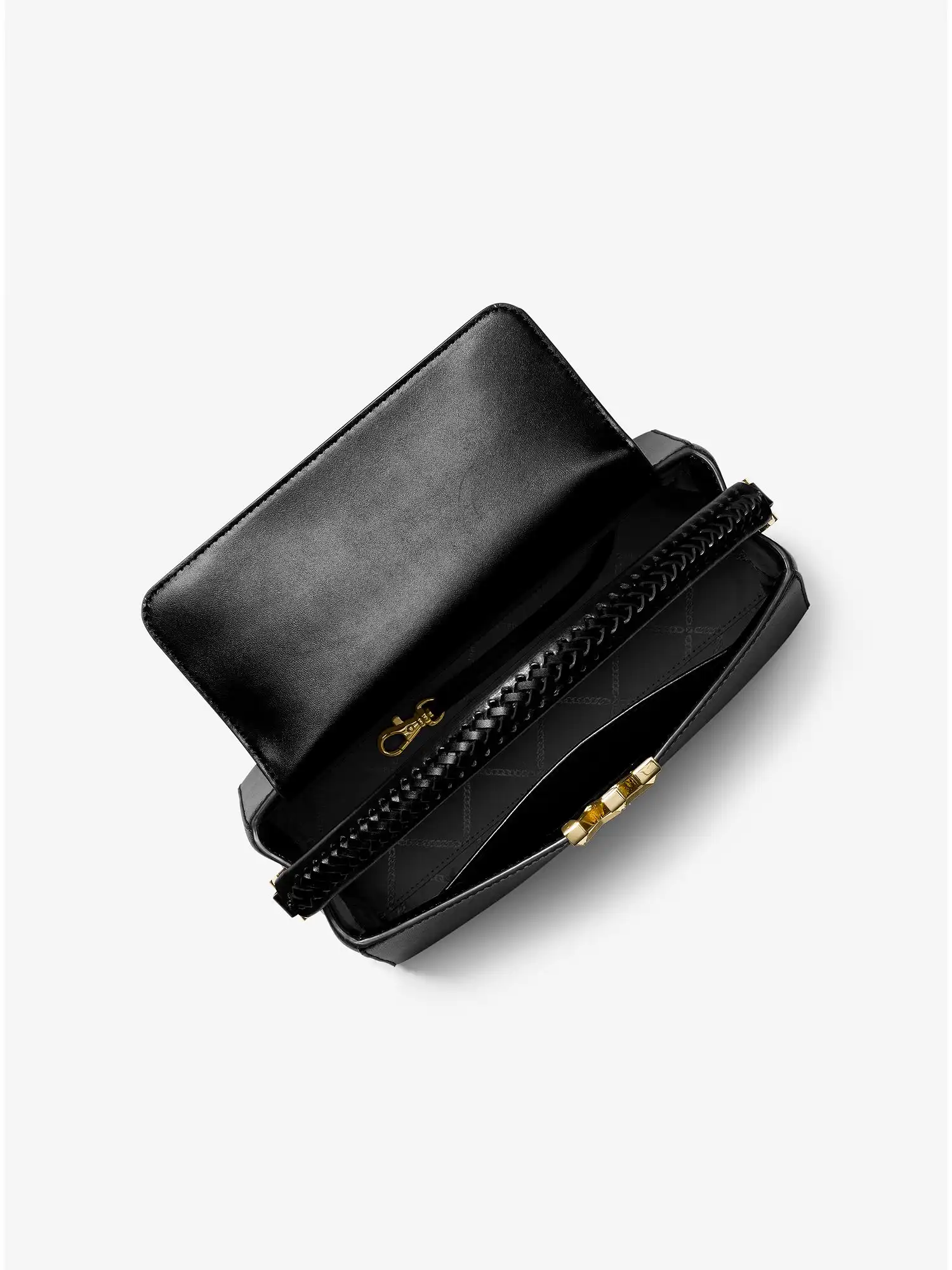 karlie medium leather satchel black