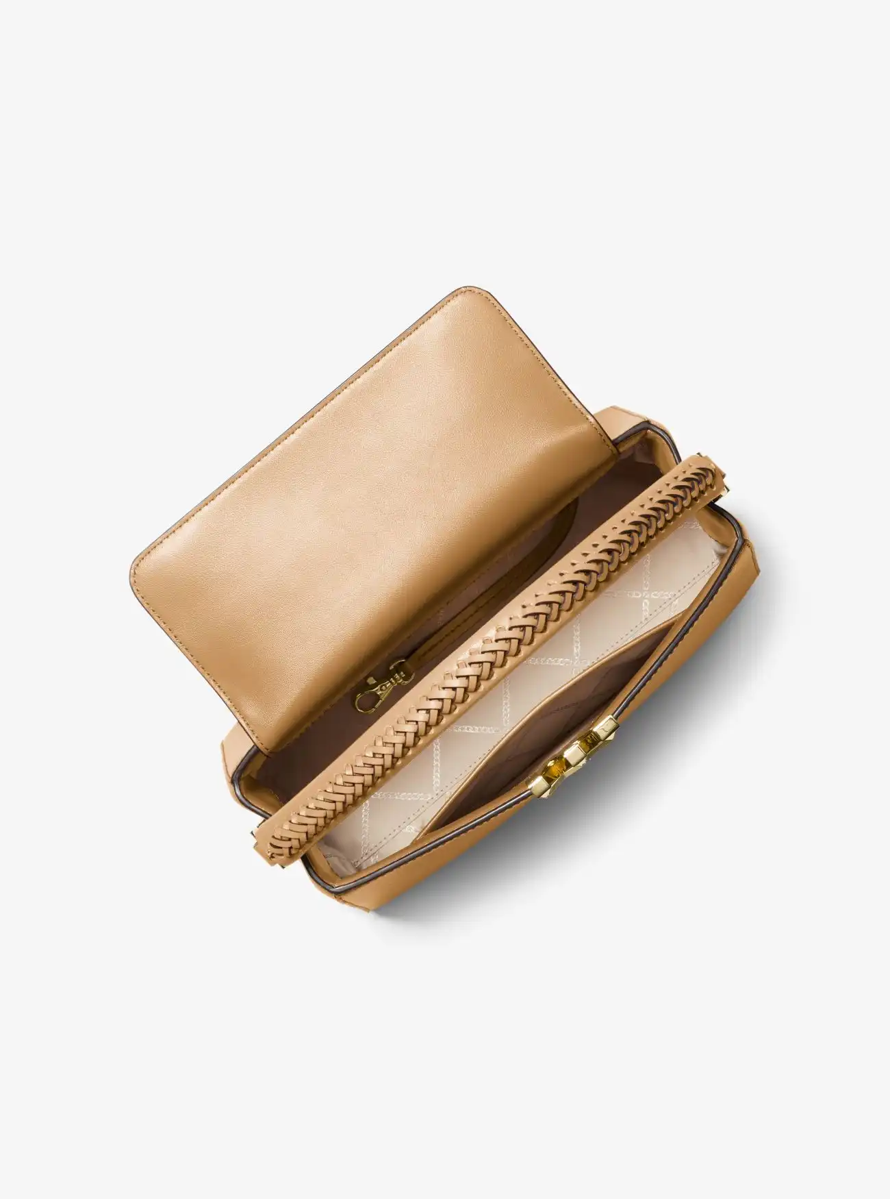 karlie medium leather satchel camel