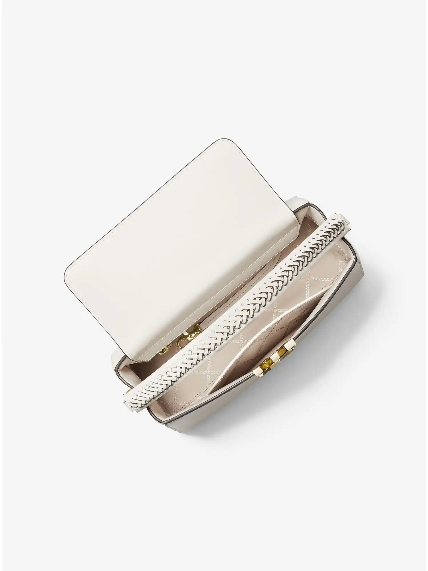 karlie medium leather satchel lt cream